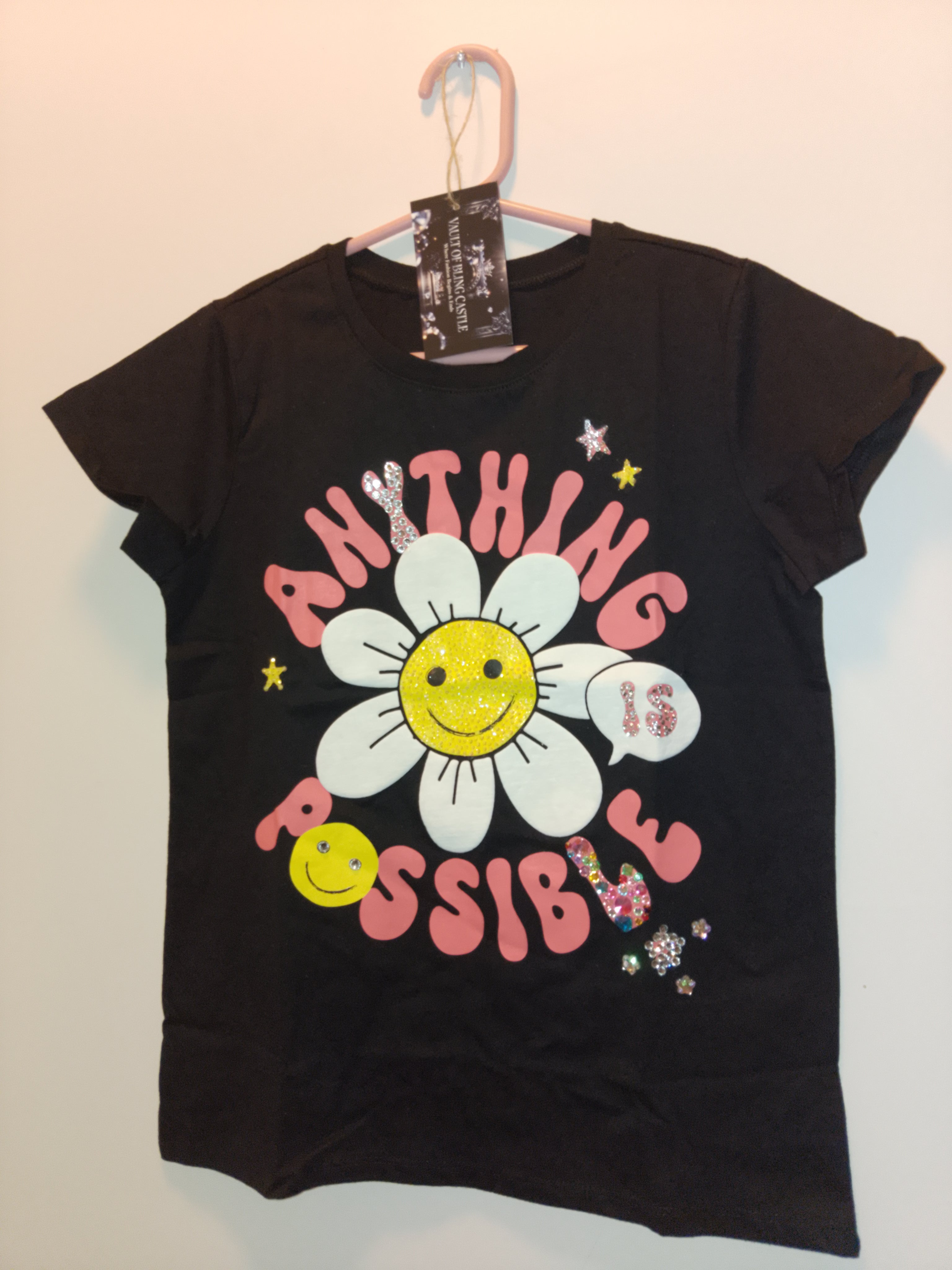 Happy Fun In The Sun Flower Girl's Short Sleeve Graphics Tee - Shirt