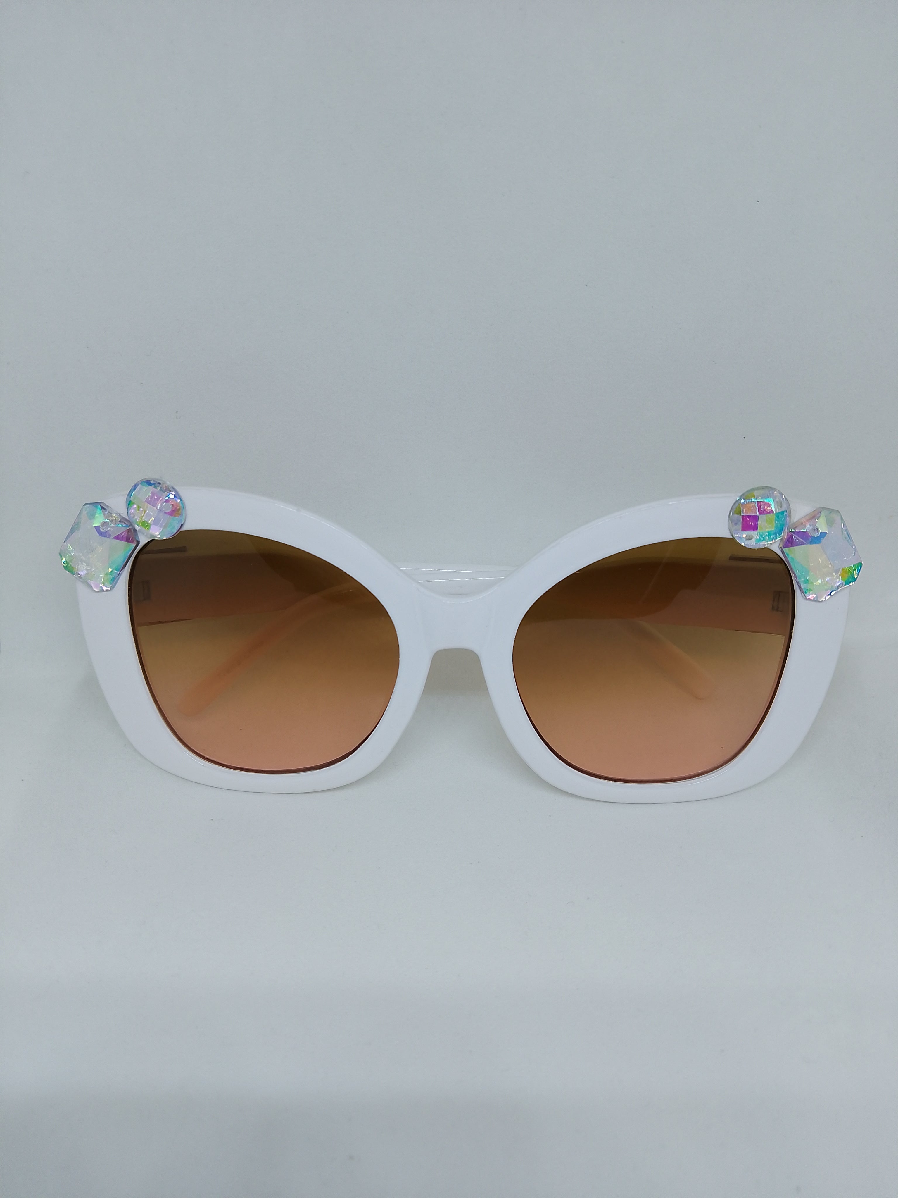 Vanilla Mocha Honey Dipped Oversized Cat Eye Frame Sunglasses