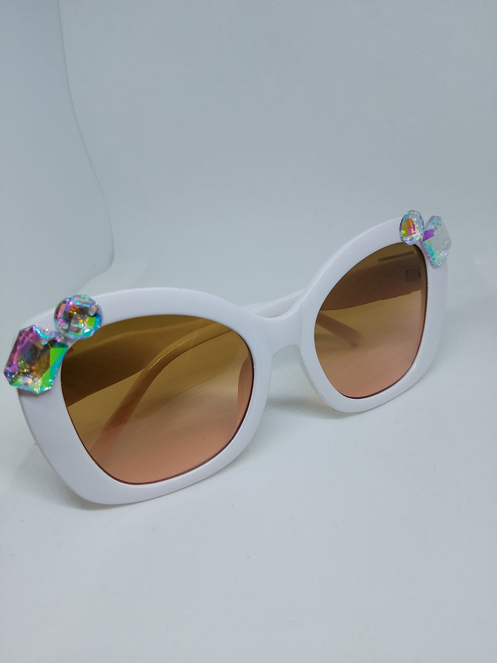 Vanilla Mocha Honey Dipped Oversized Cat Eye Frame Sunglasses