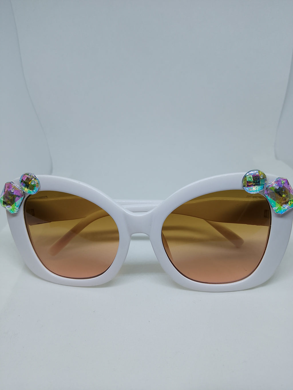Vanilla Mocha Honey Dipped Oversized Cat Eye Frame Sunglasses