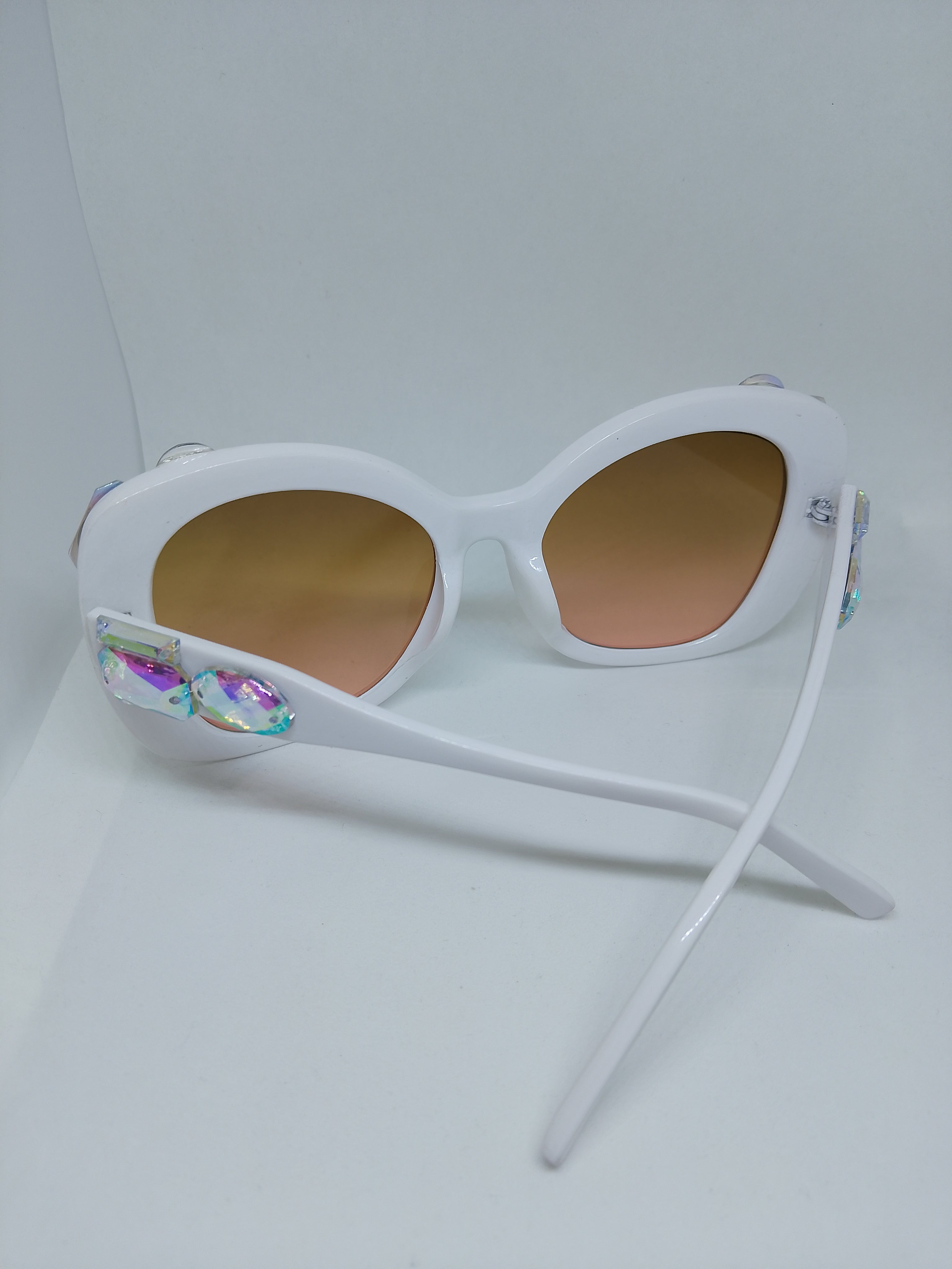 Vanilla Mocha Honey Dipped Oversized Cat Eye Frame Sunglasses