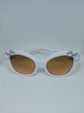 Vanilla Mocha Honey Dipped Oversized Cat Eye Frame Sunglasses