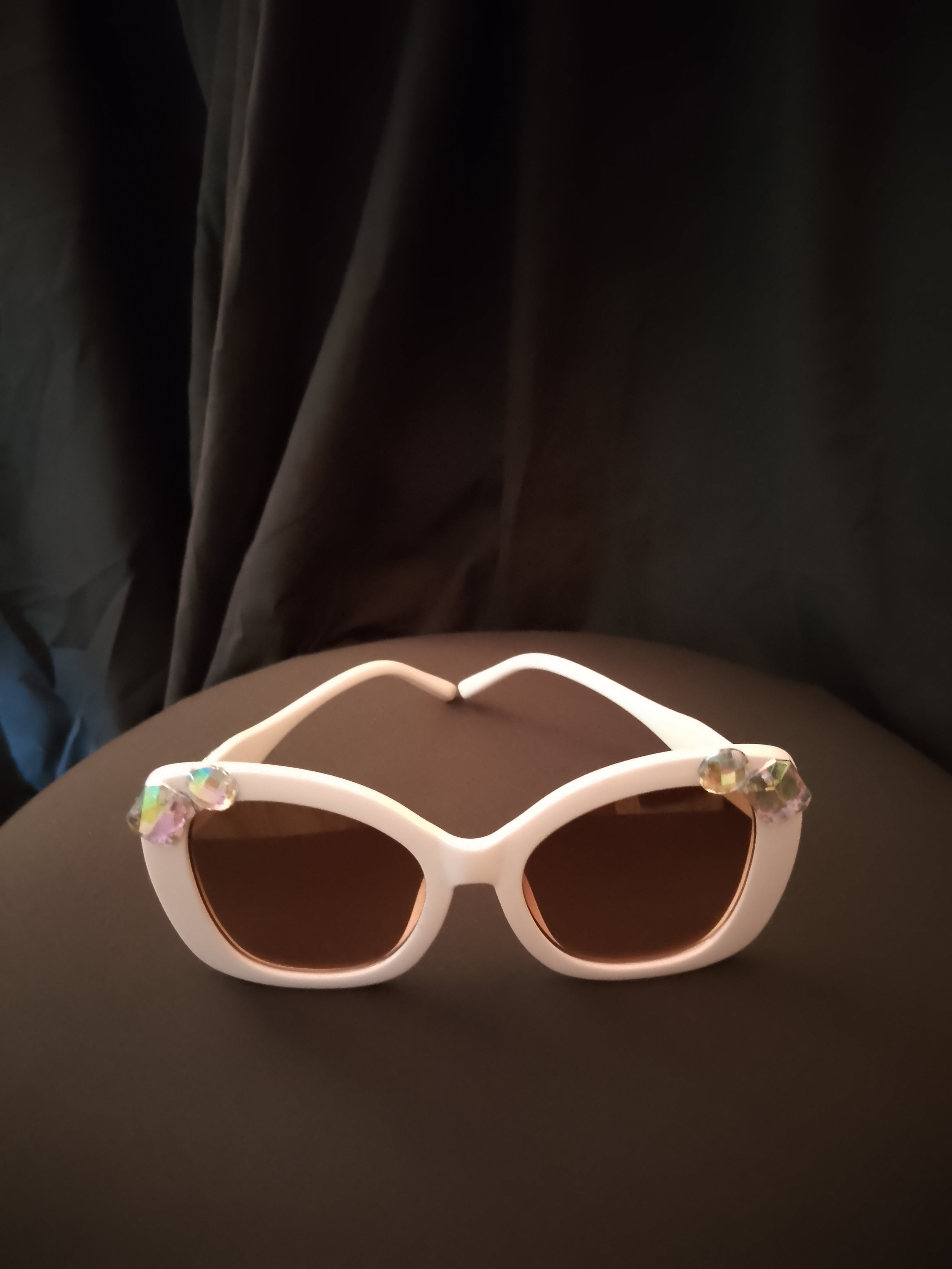 Vanilla Mocha Honey Dipped Oversized Cat Eye Frame Sunglasses