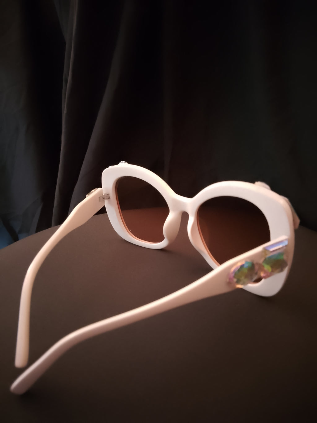 Vanilla Mocha Honey Dipped Oversized Cat Eye Frame Sunglasses