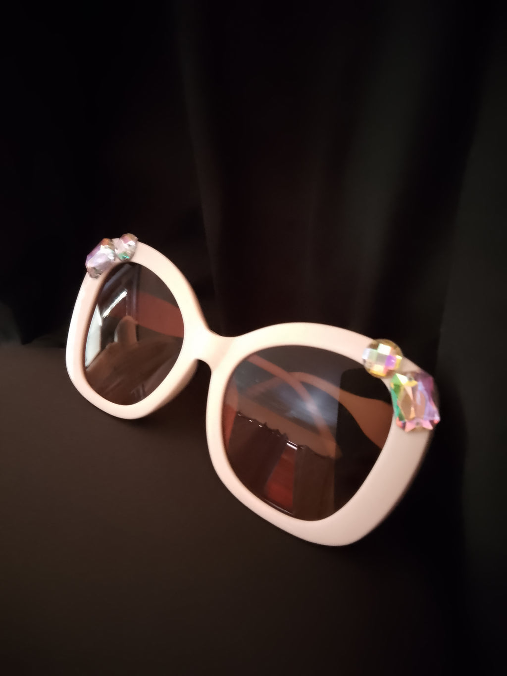 Vanilla Mocha Honey Dipped Oversized Cat Eye Frame Sunglasses