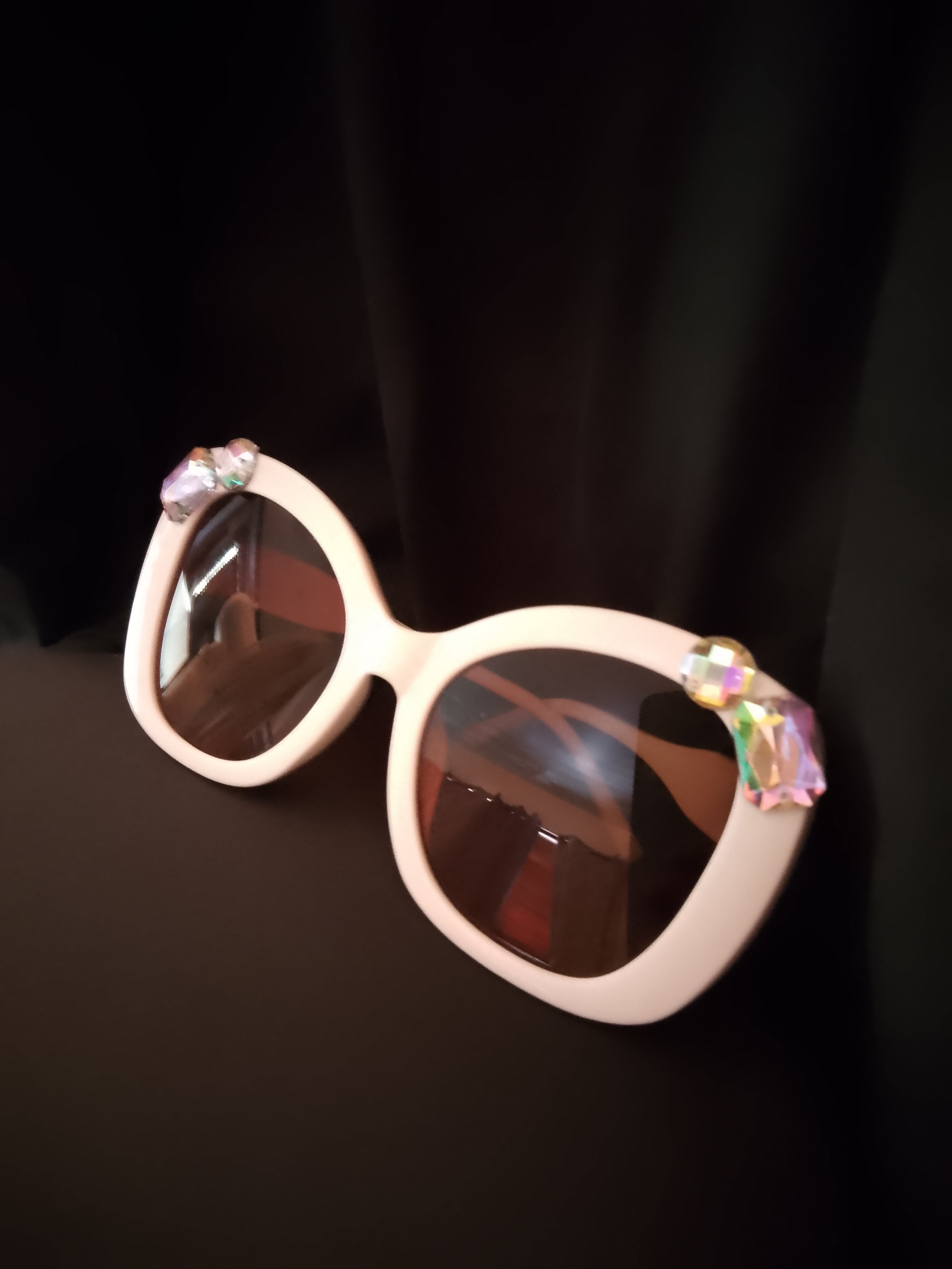 Vanilla Mocha Honey Dipped Oversized Cat Eye Frame Sunglasses