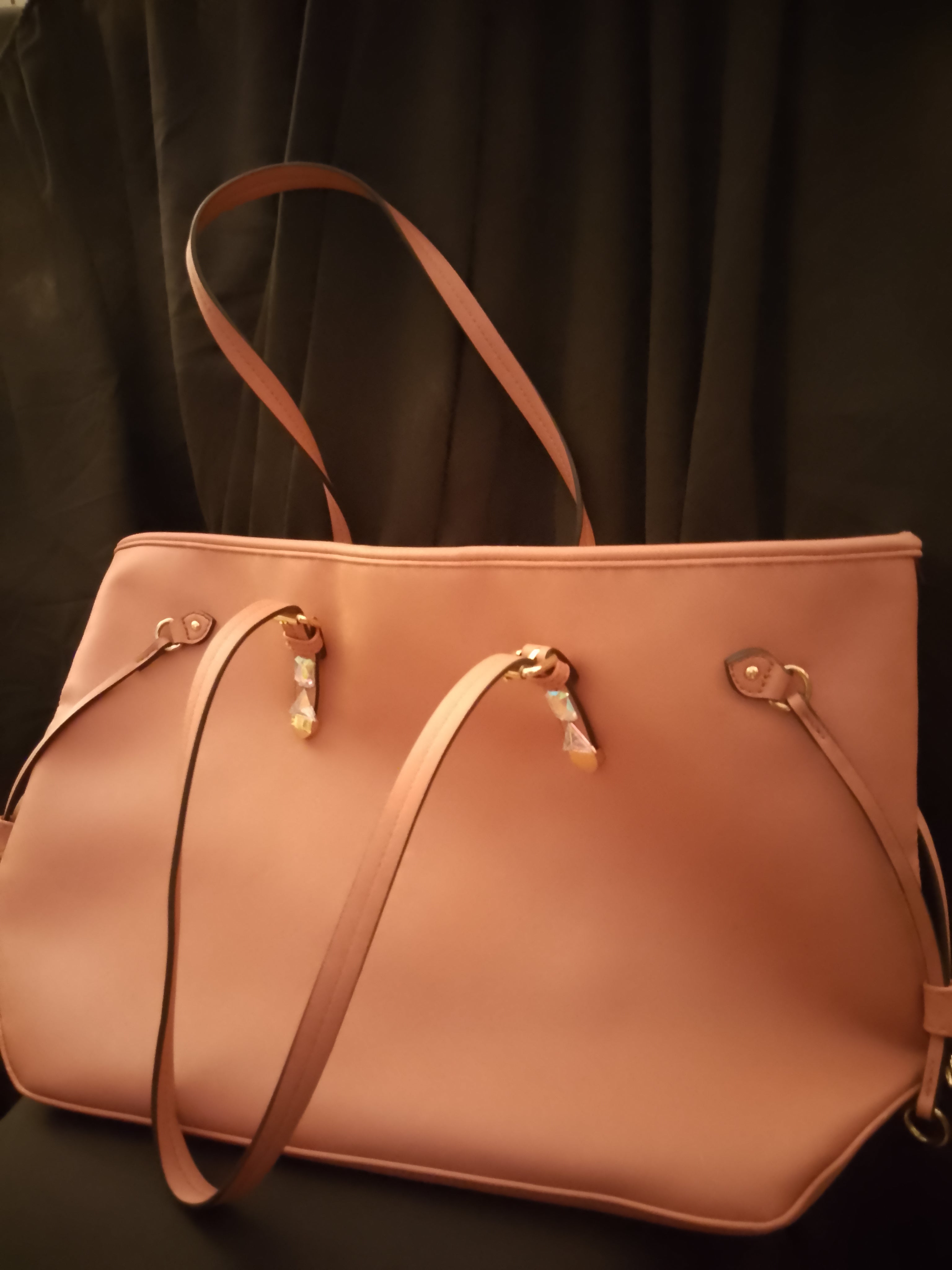 T - Peach Cobbler Large Long Handle Tote Bag