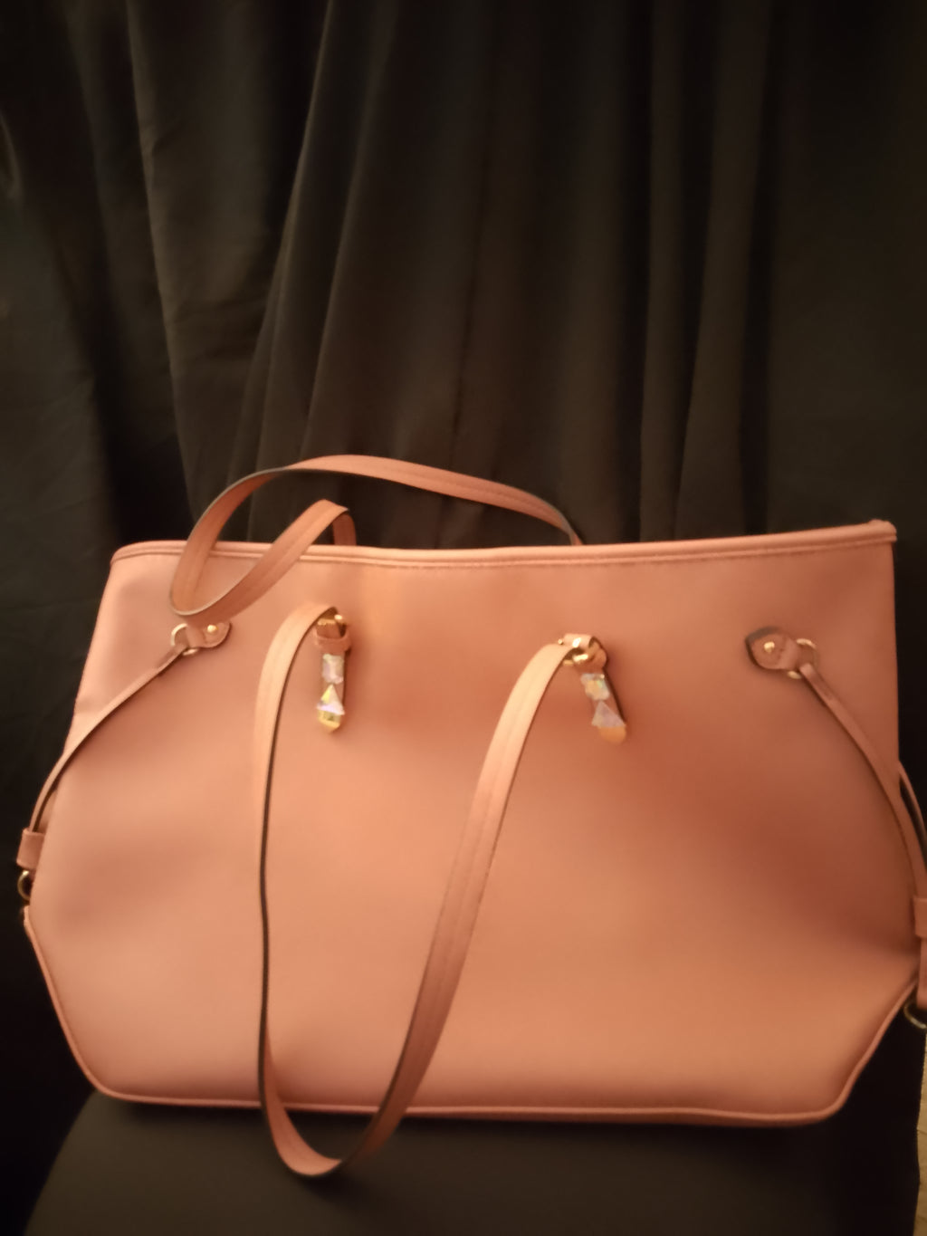 T - Peach Cobbler Large Long Handle Tote Bag