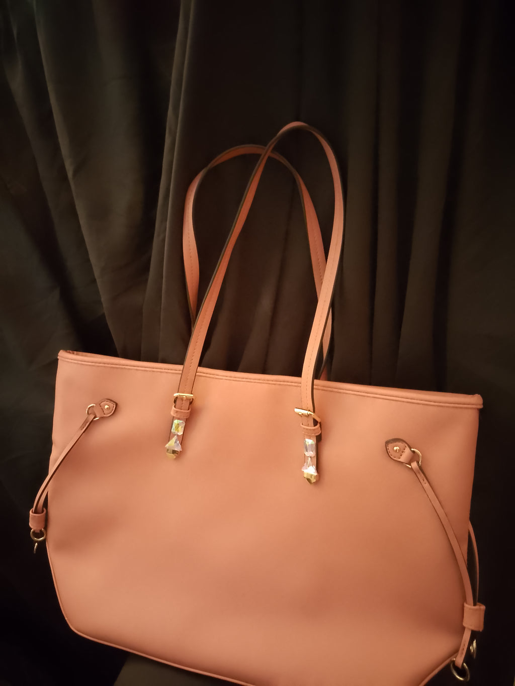 T - Peach Cobbler Large Long Handle Tote Bag
