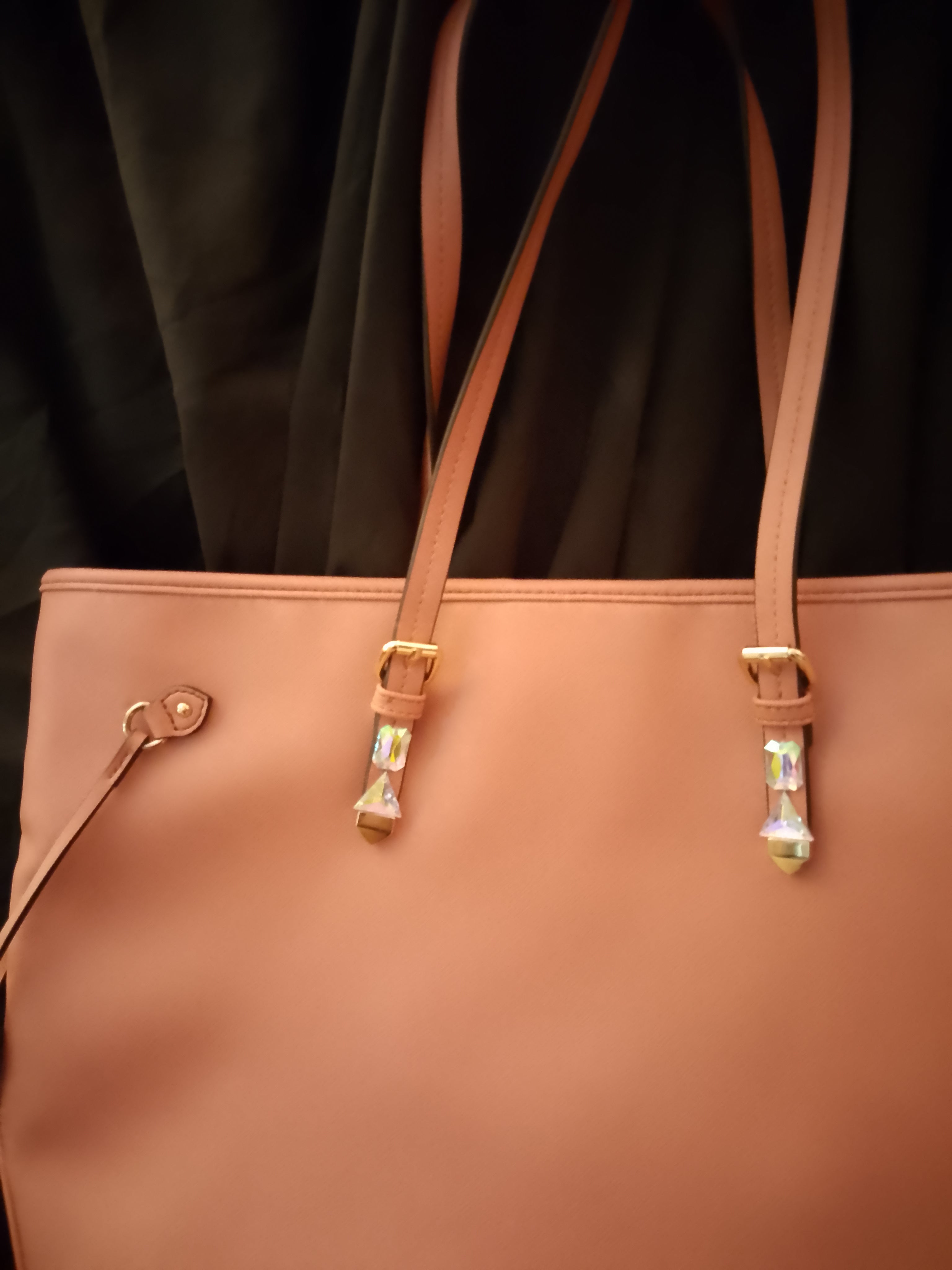T - Peach Cobbler Large Long Handle Tote Bag