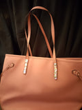 T - Peach Cobbler Large Long Handle Tote Bag