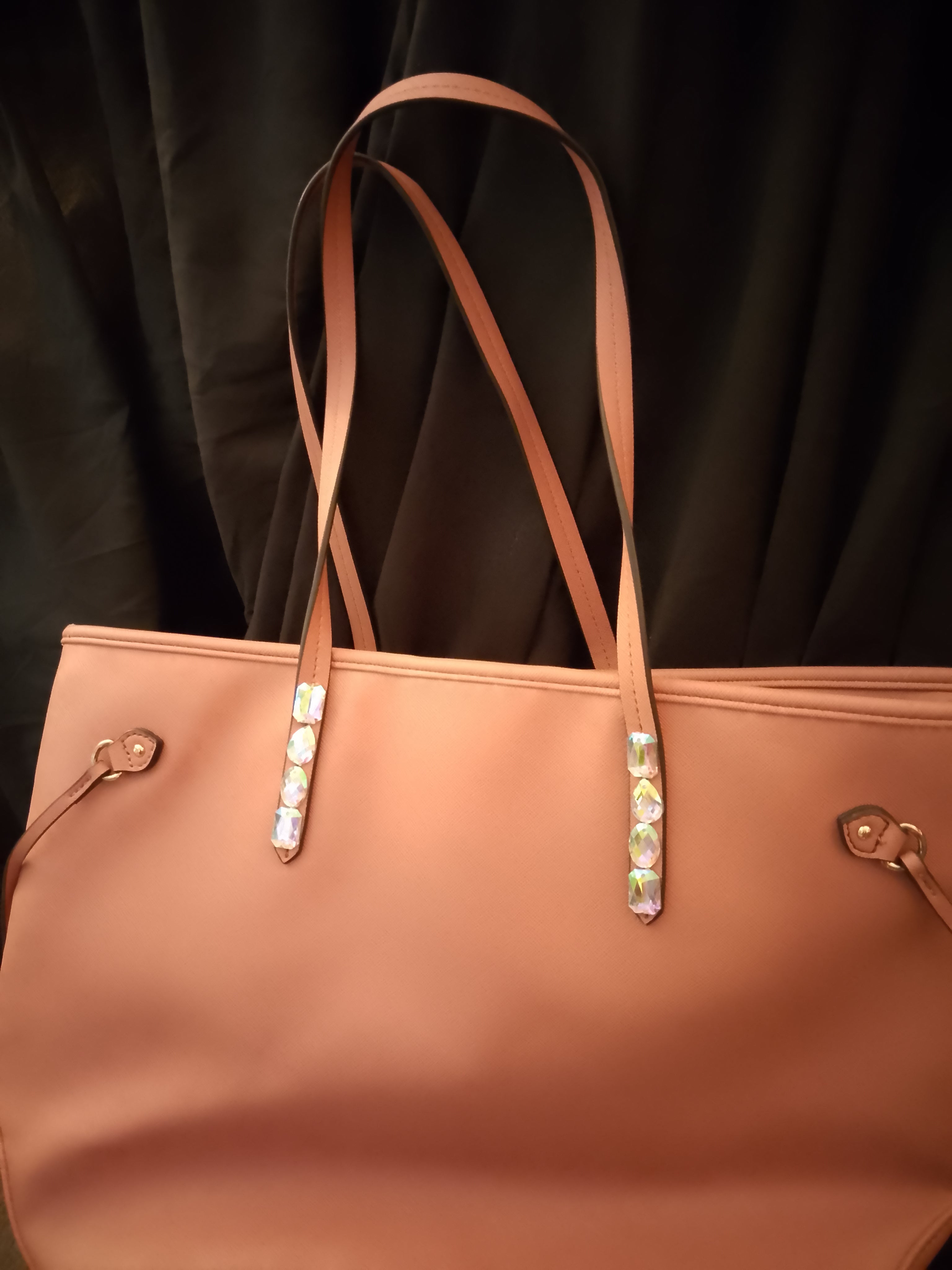 T - Peach Cobbler Large Long Handle Tote Bag