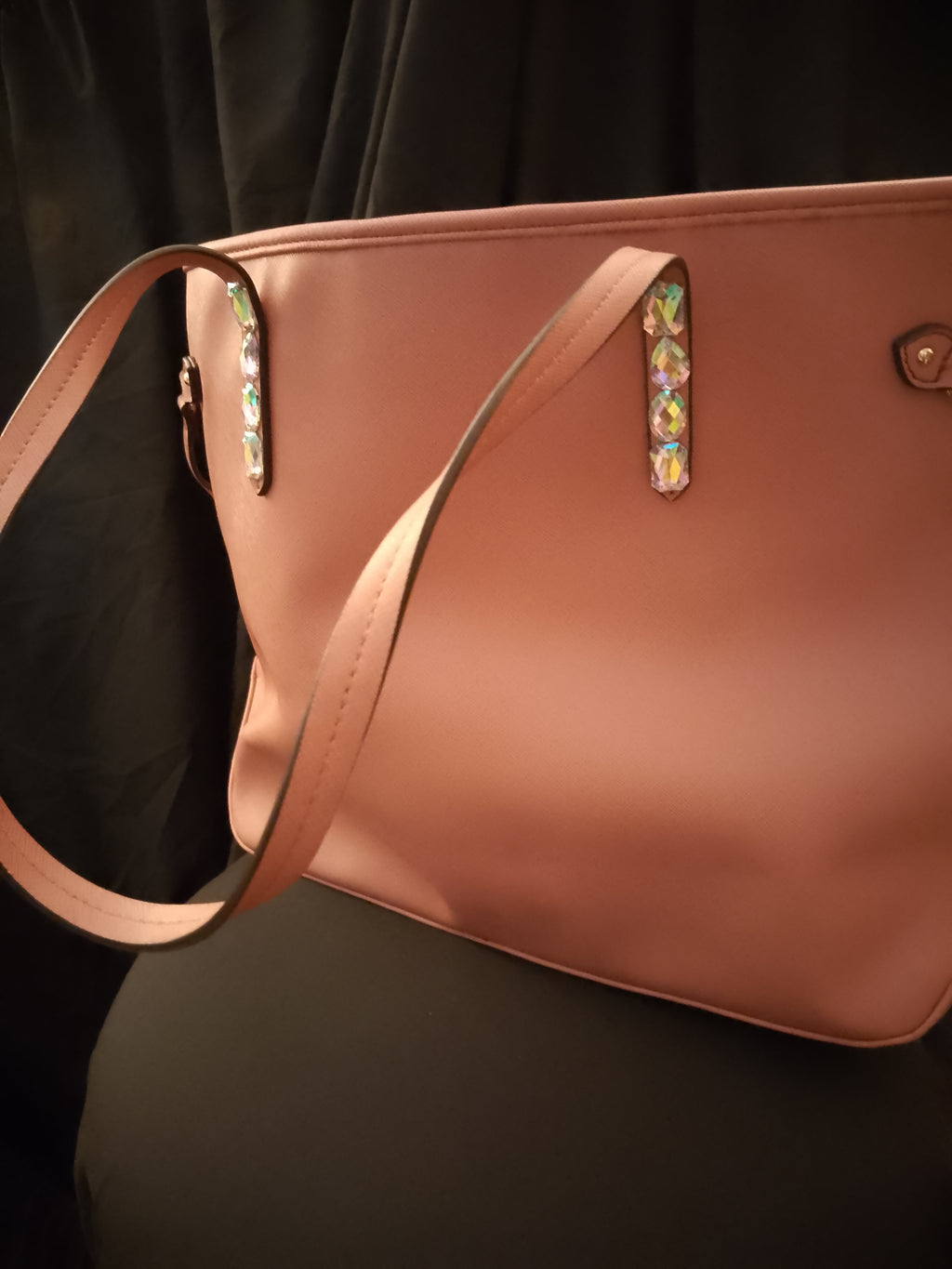 T - Peach Cobbler Large Long Handle Tote Bag
