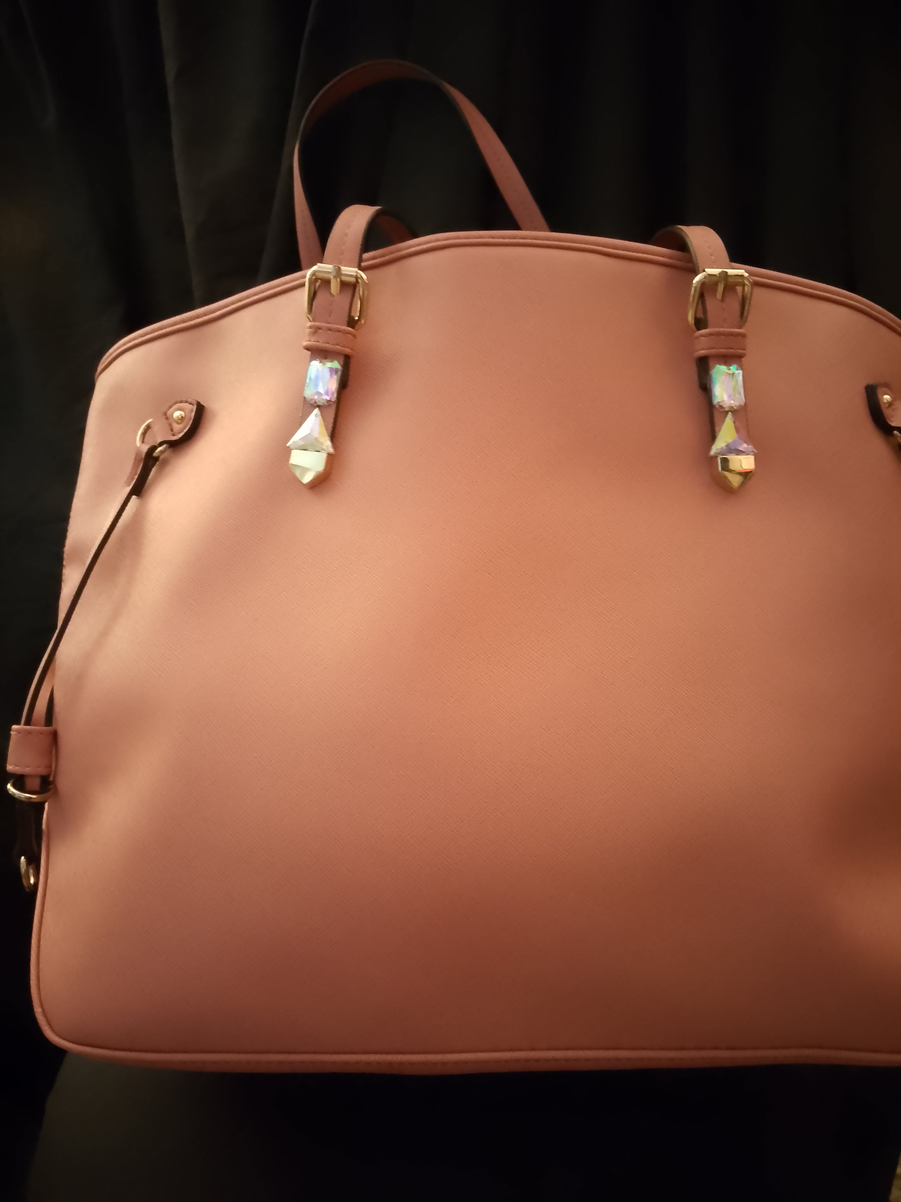 T - Peach Cobbler Large Long Handle Tote Bag