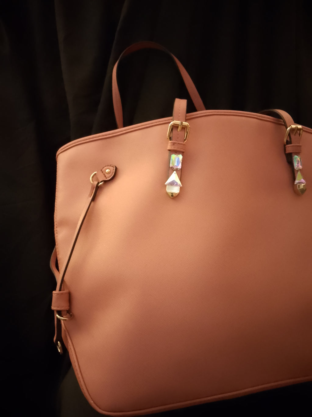 T - Peach Cobbler Large Long Handle Tote Bag