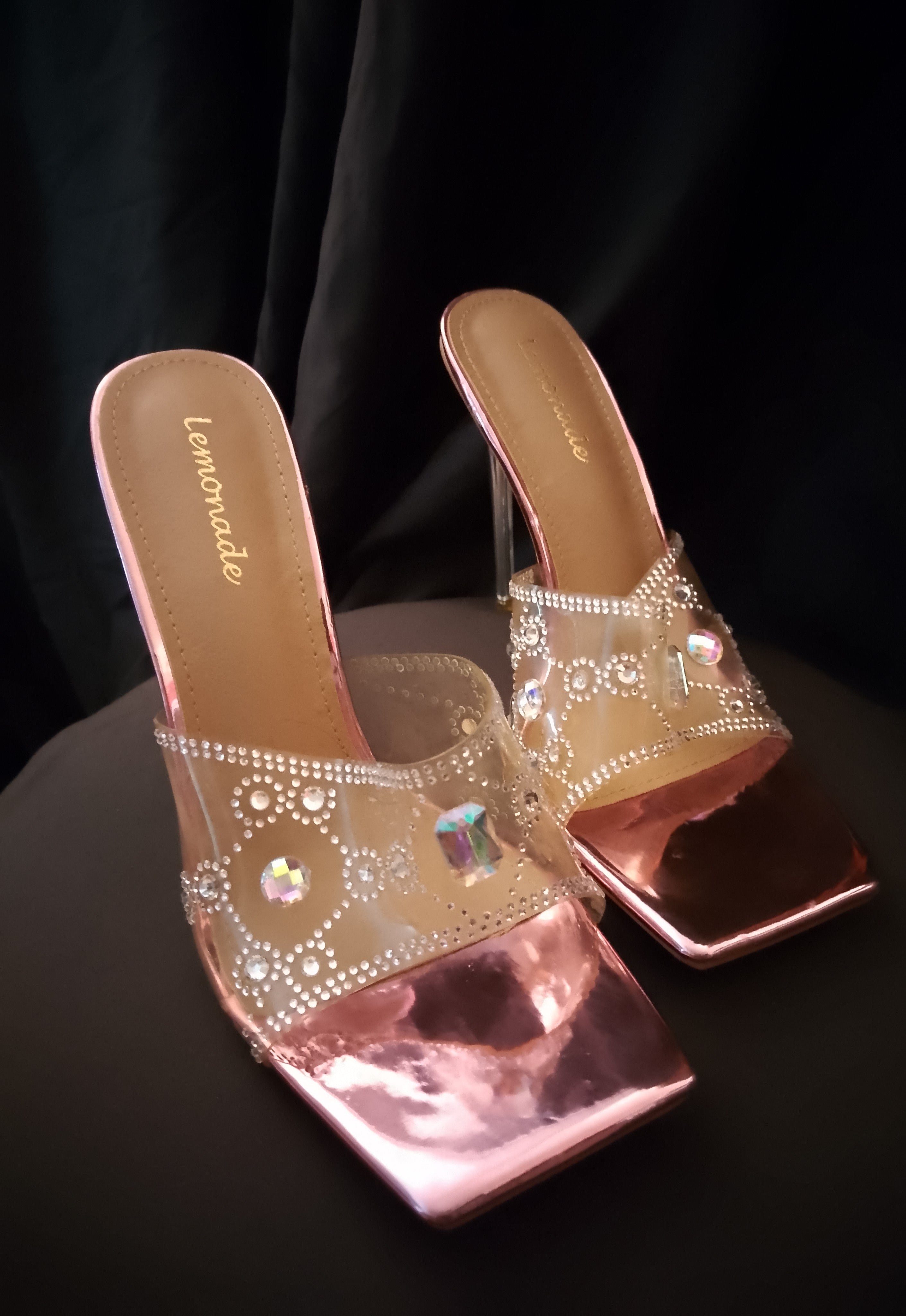 Cinderella's Slipper Pink Metallic Stiletto Heel Pumps