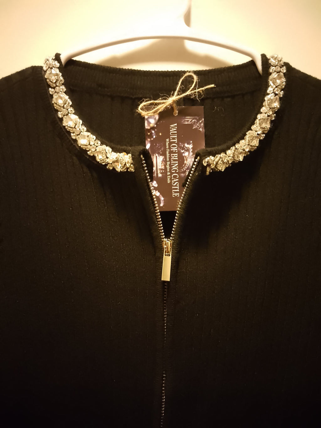 Classic Limited Edition Raven Black 2 Zippers Knit Sweater