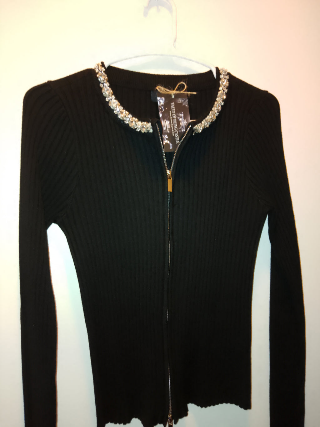 Classic Limited Edition Raven Black 2 Zippers Knit Sweater