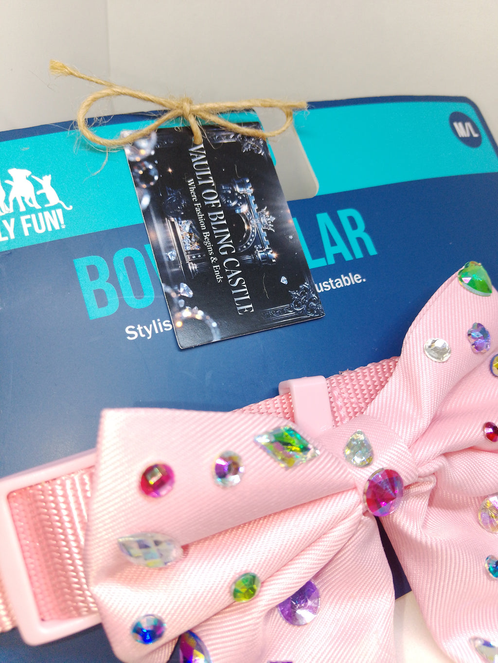 Fur Of Luxury Investment  Whisper Pink Pet Bow Collar