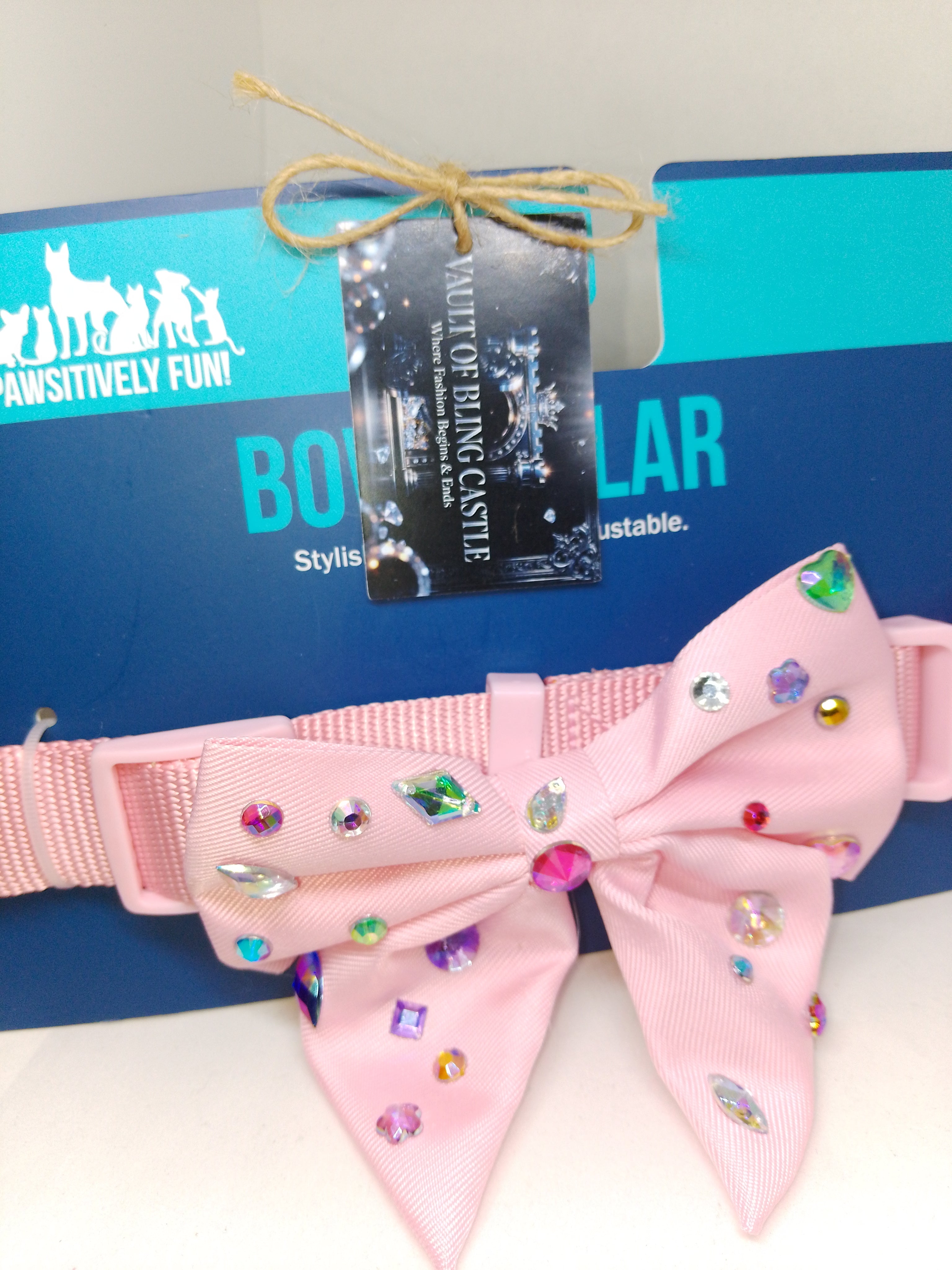 Fur Of Luxury Investment  Whisper Pink Pet Bow Collar
