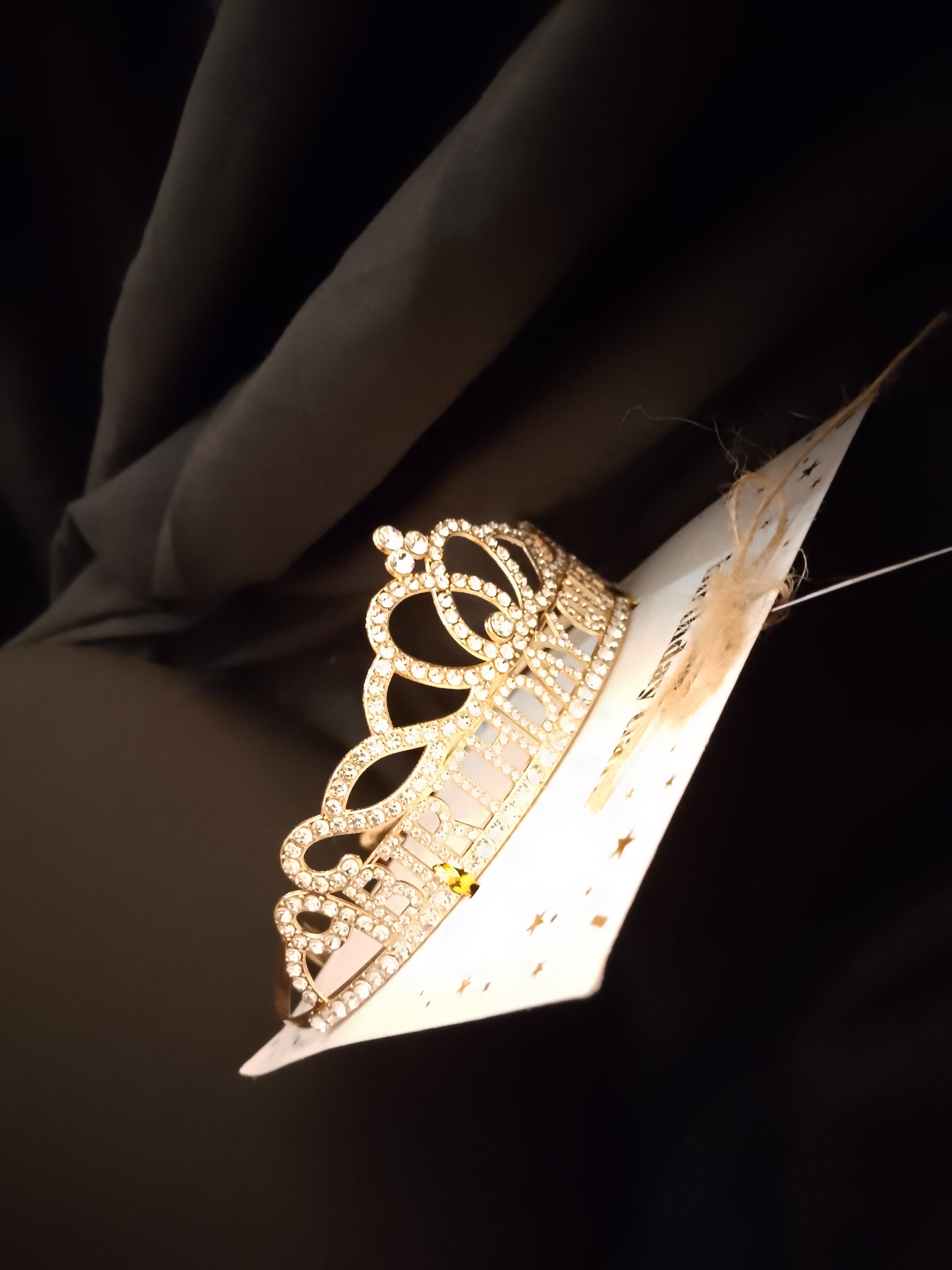 Admired Perfection Signature Sparkling Gold Happy Birthday Tiara - Style 37