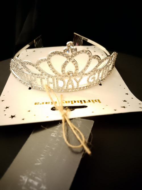 Admired Perfection Signature Sparkling Silver Happy Birthday Tiara - Style 38