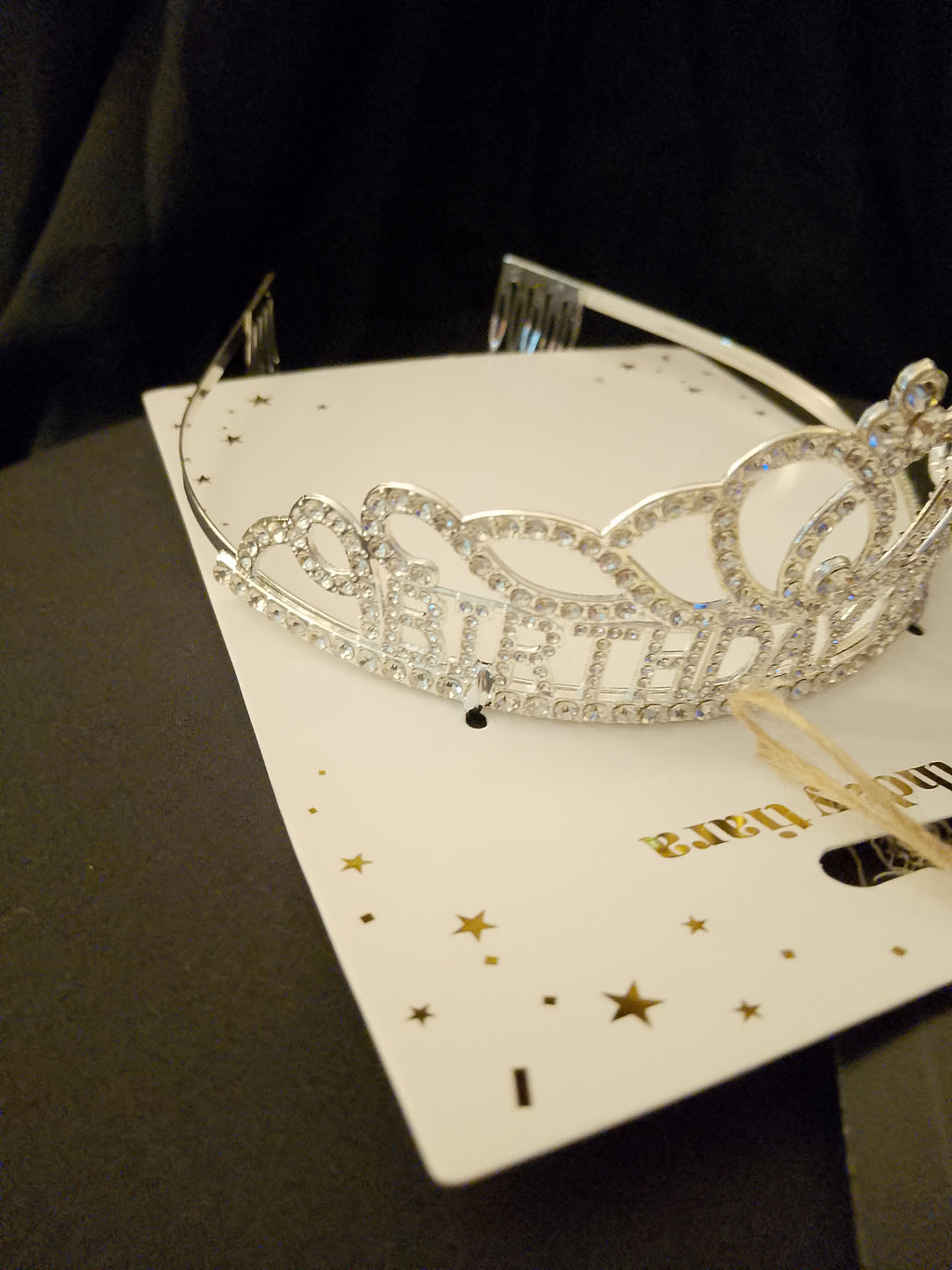 Admired Perfection Signature Sparkling Silver Happy Birthday Tiara - Style 38
