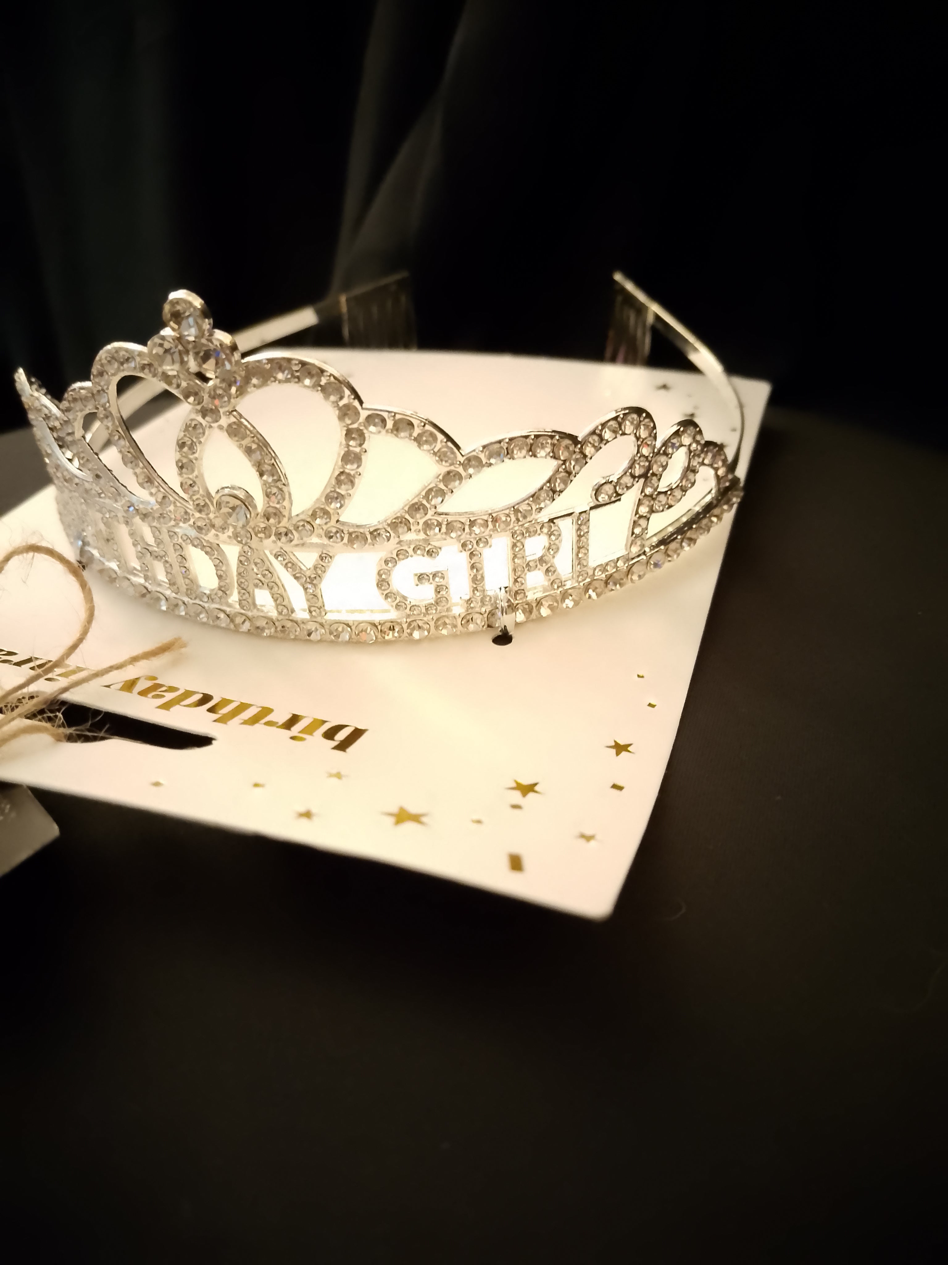 Admired Perfection Signature Sparkling Silver Happy Birthday Tiara - Style 38