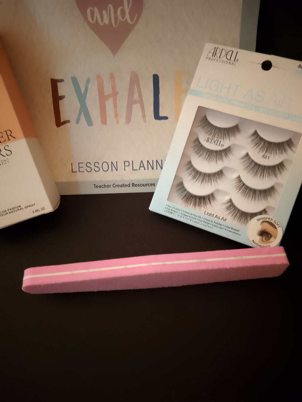 Go & Glow Bundle #502 - Women - Lesson Planner, Nail Buffer, Perfume Spray, 4 Pair Lashes
