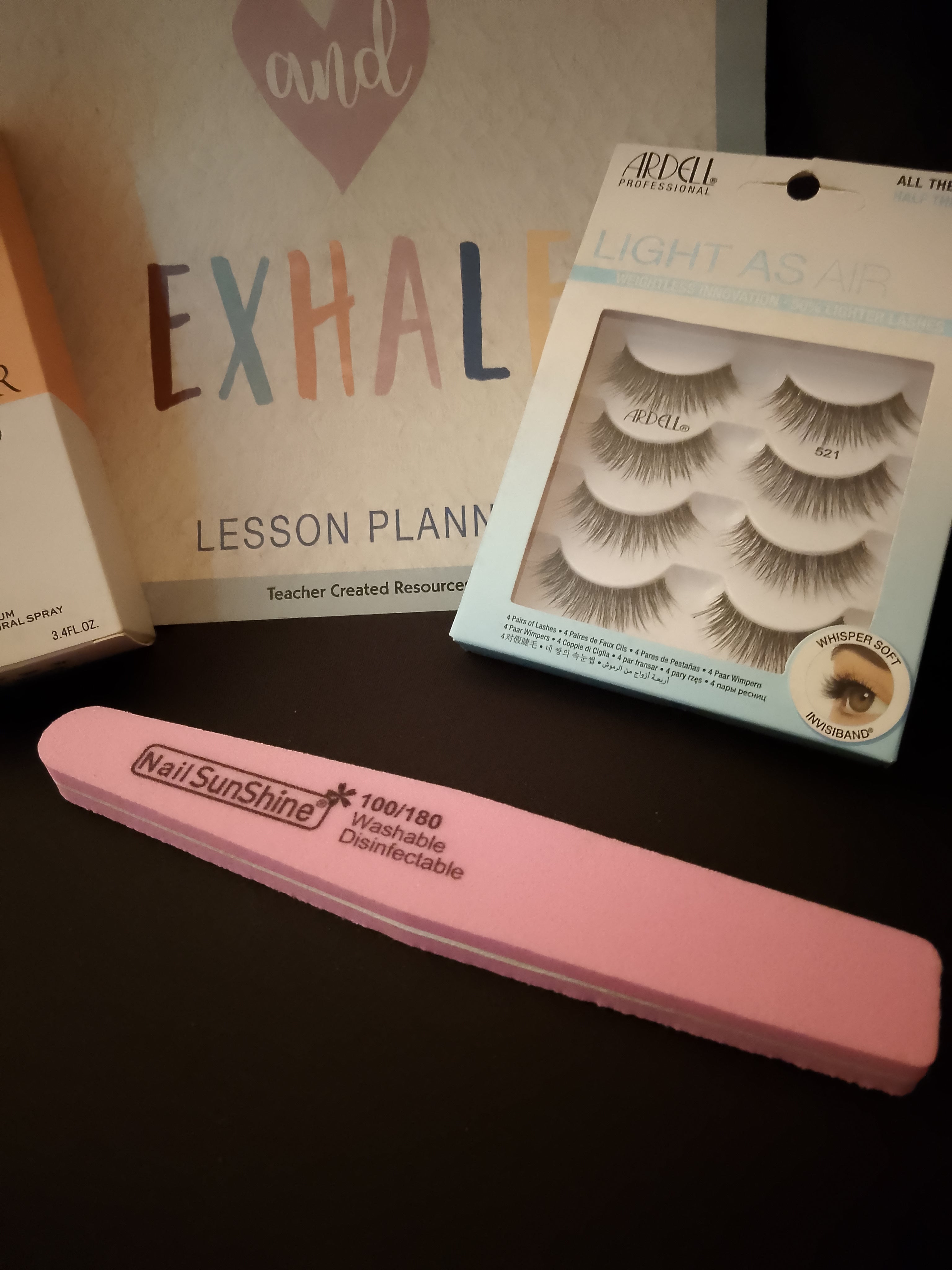 Go & Glow Bundle #502 - Women - Lesson Planner, Nail Buffer, Perfume Spray, 4 Pair Lashes