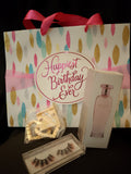 Go & Glow Bundles #504 - Women - Spray Perfume, Birthday Gift Bag, Eyelashes, Gold Earrings