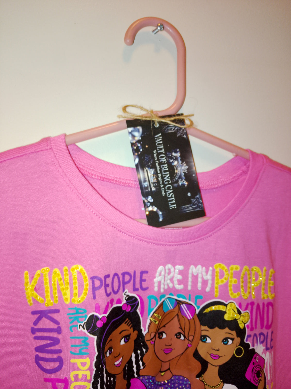 Lovely Girl's Tee - Shirt Short Sleeve With Gems Design - Style 121