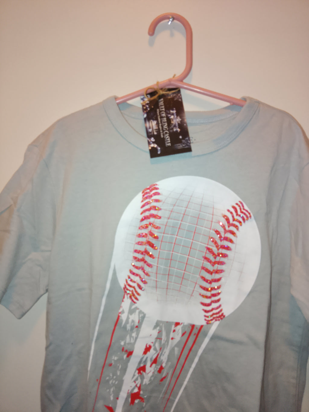 Power Pitch Sequined Baseball  Motion Boy's Short Sleeve Sports T-Shirt -  Style 120