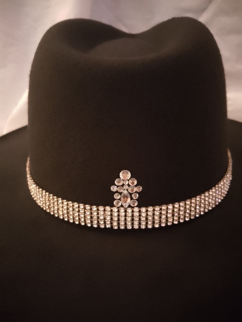 Exclusive Wealth Circle Black Felt Fedora Wide Brim Hat