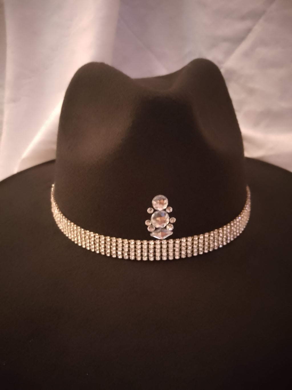 Exclusive Wealth Circle Black Felt Fedora Wide Brim Hat