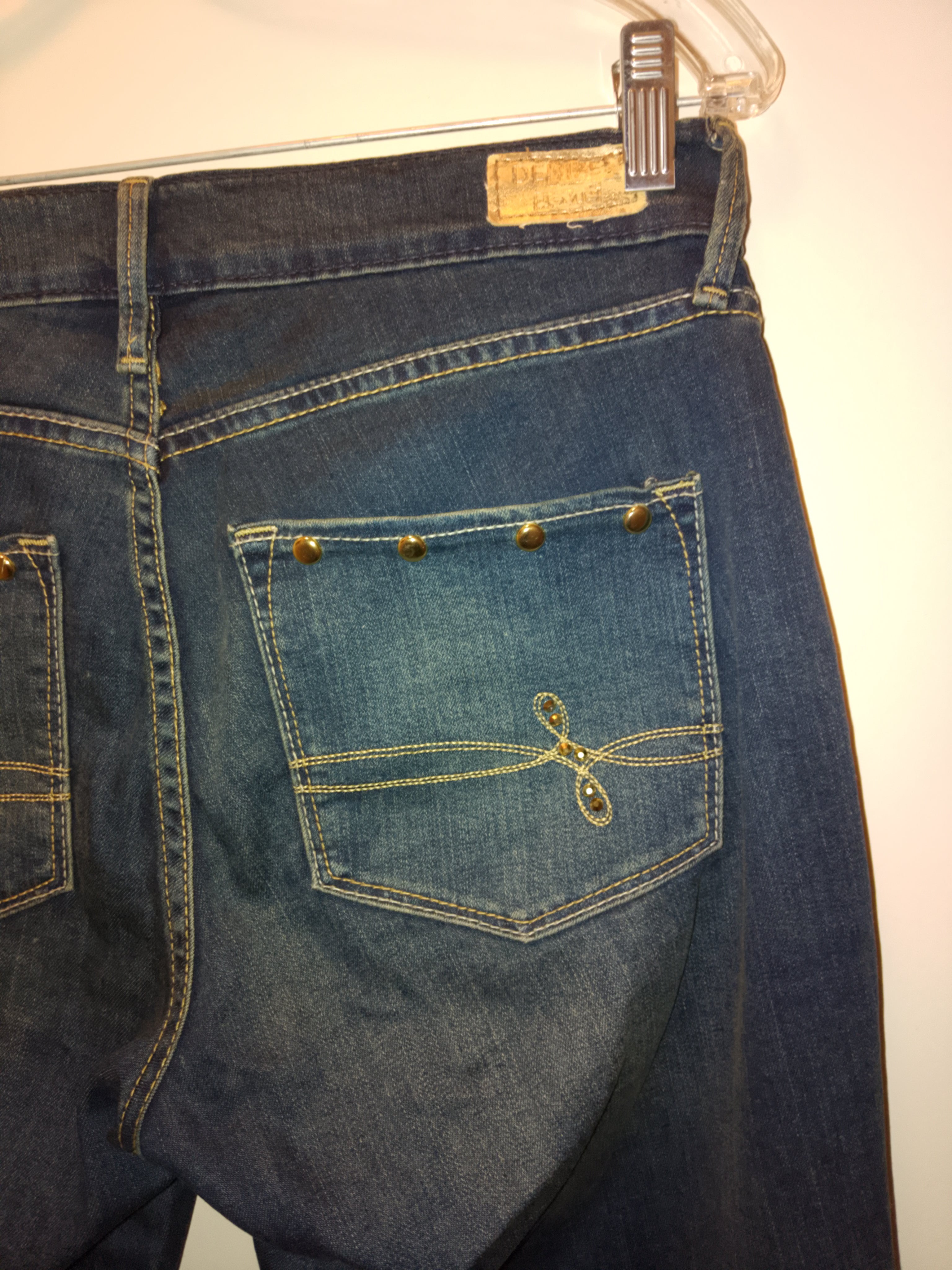 Blueprint Luxury Design Medium Dark Denim Boot Cut Wide Leg Women's Jeans