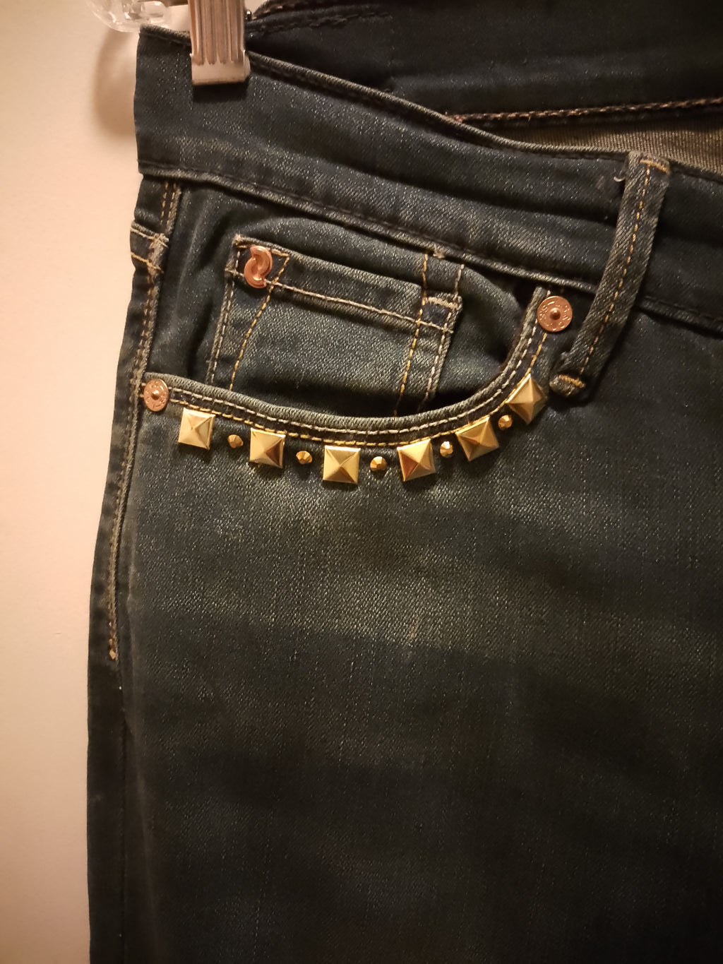 Blueprint Luxury Design Medium Dark Denim Boot Cut Wide Leg Women's Jeans