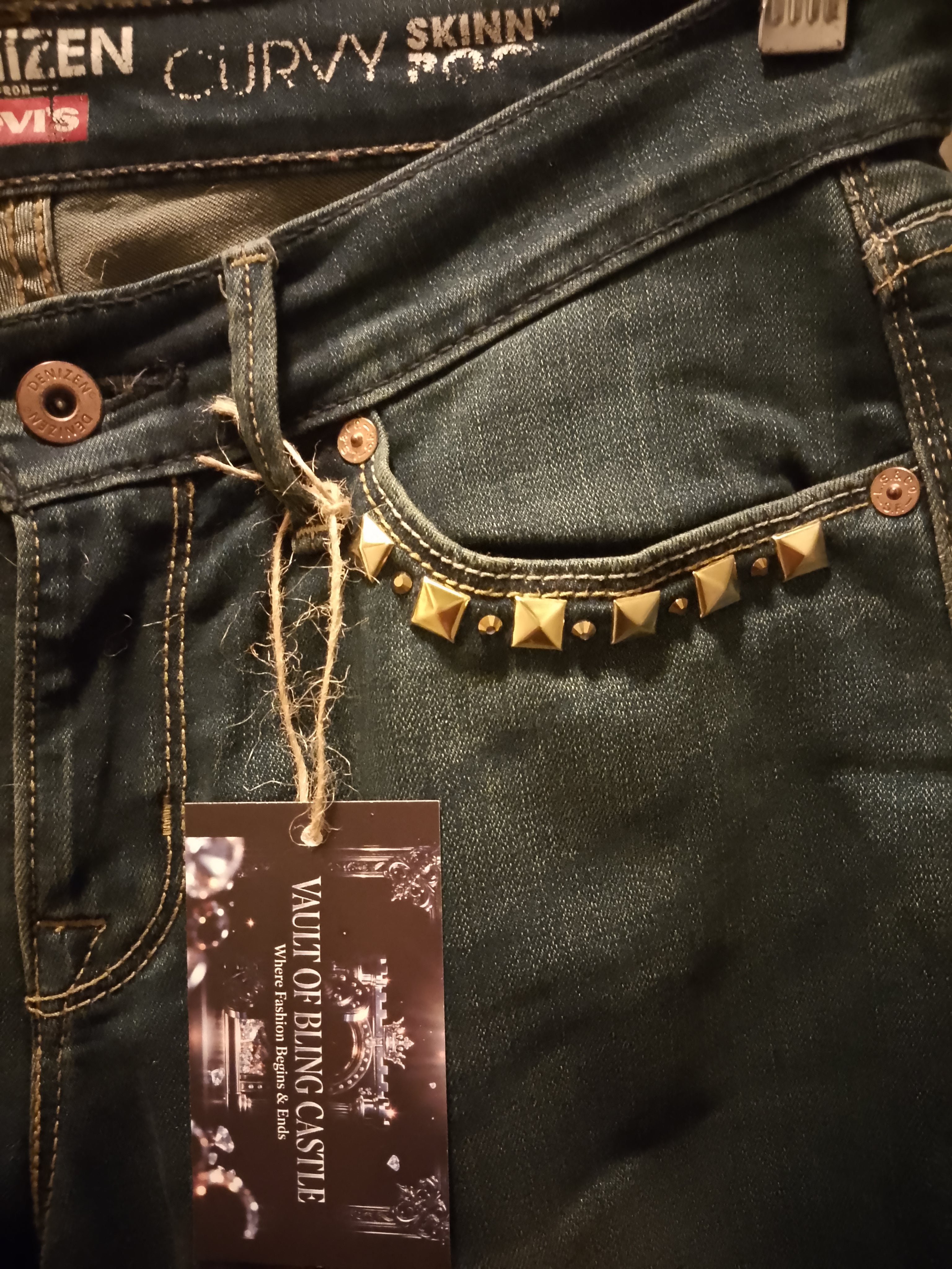 Blueprint Luxury Design Medium Dark Denim Boot Cut Wide Leg Women's Jeans