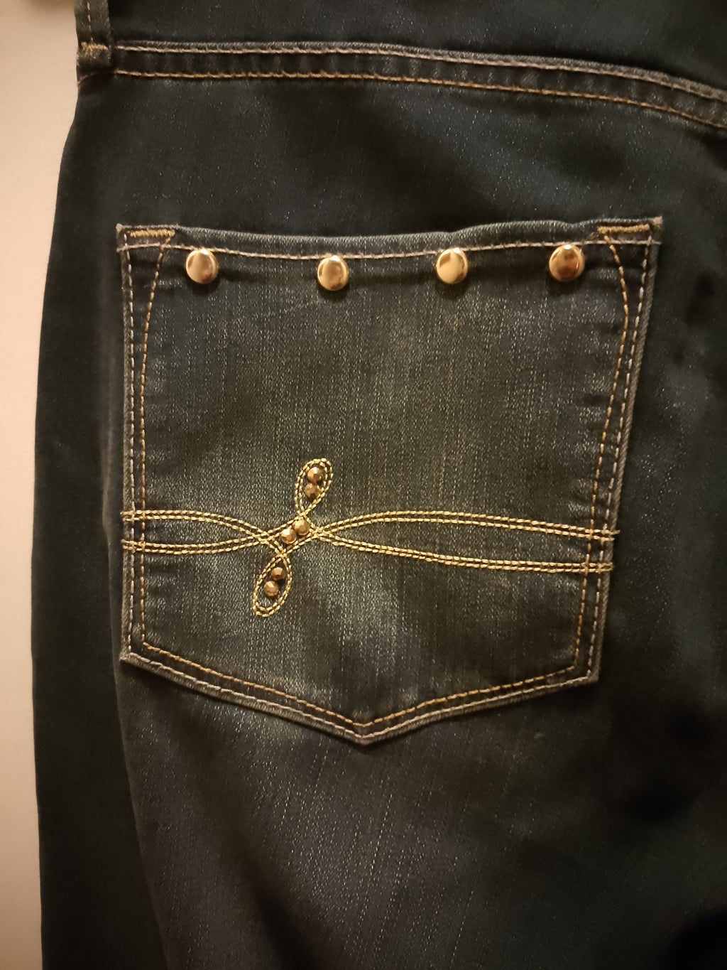 Blueprint Luxury Design Medium Dark Denim Boot Cut Wide Leg Women's Jeans