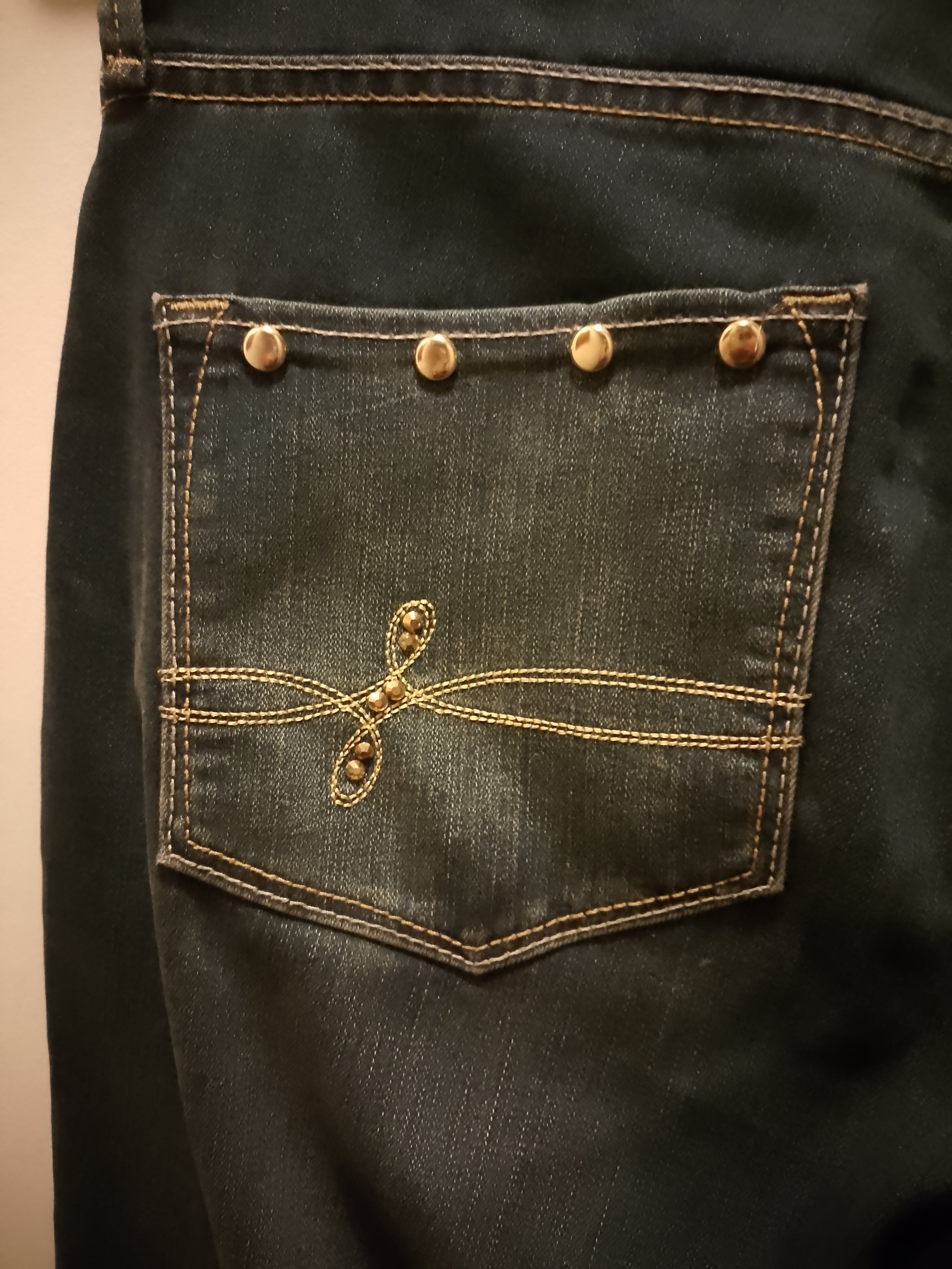 Blueprint Luxury Design Medium Dark Denim Boot Cut Wide Leg Women's Jeans
