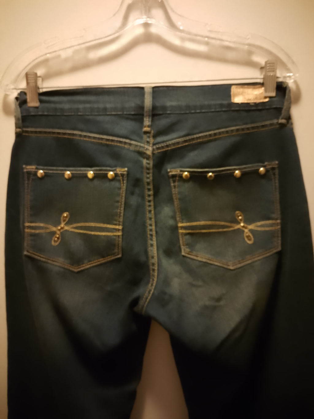 Blueprint Luxury Design Medium Dark Denim Boot Cut Wide Leg Women's Jeans