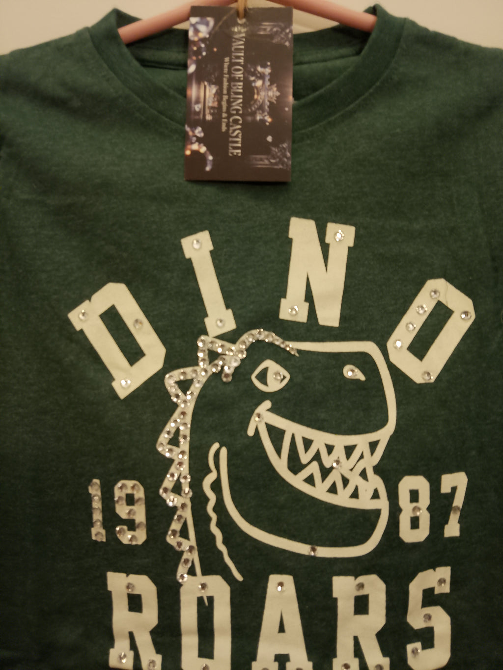 Blinged Out Dinosaur Lots Of Fun Boy's Graphics Short Sleeve Tee-Shirt - Style 115
