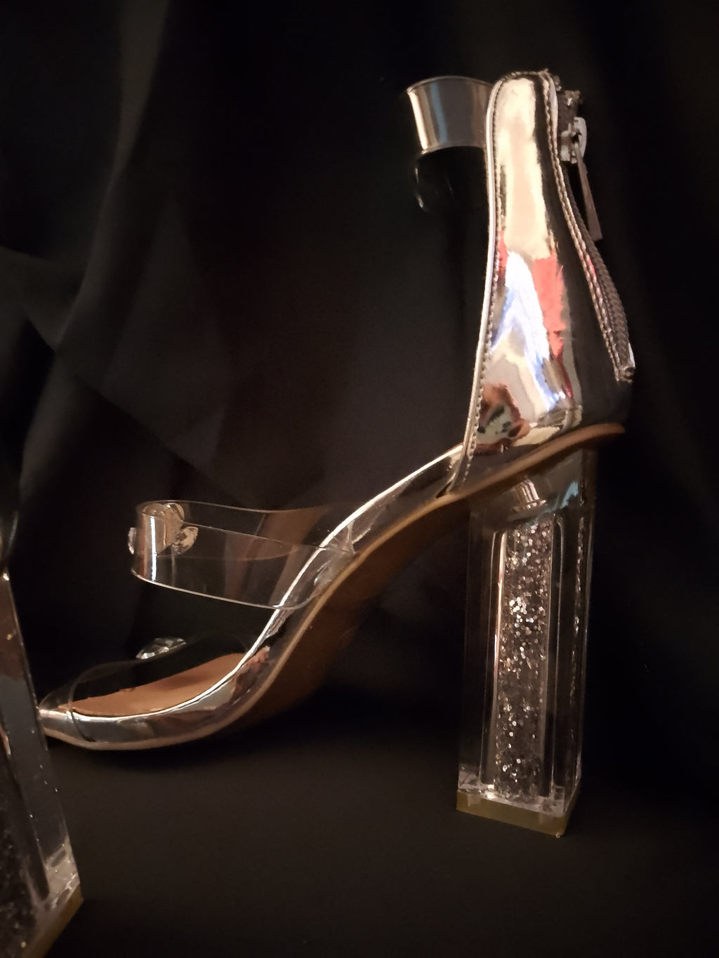 T - Sky Scrapper Silver Lining Women's Stiletto Platinum Heels