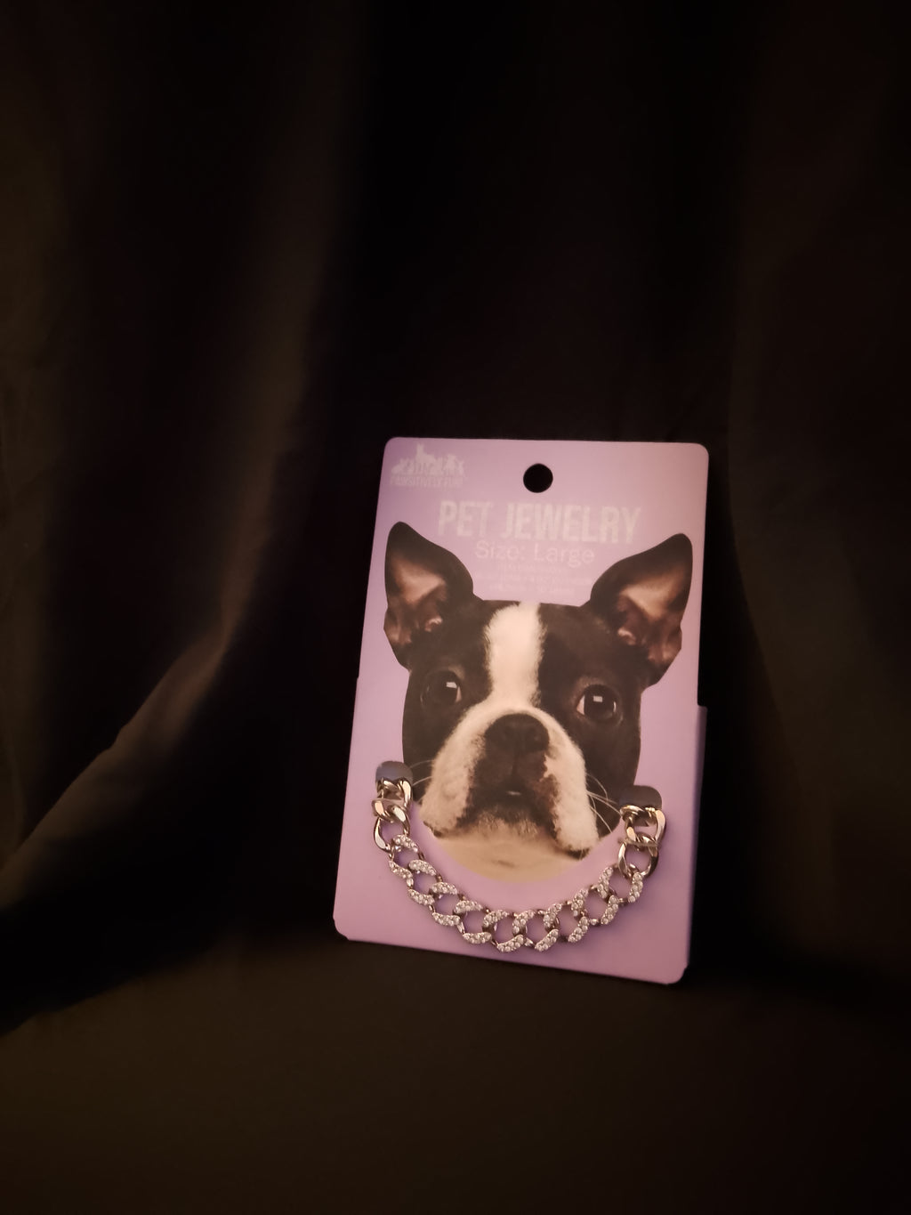 Chosen One Silver Rhinestone Cuban Link Chain Pet Collar