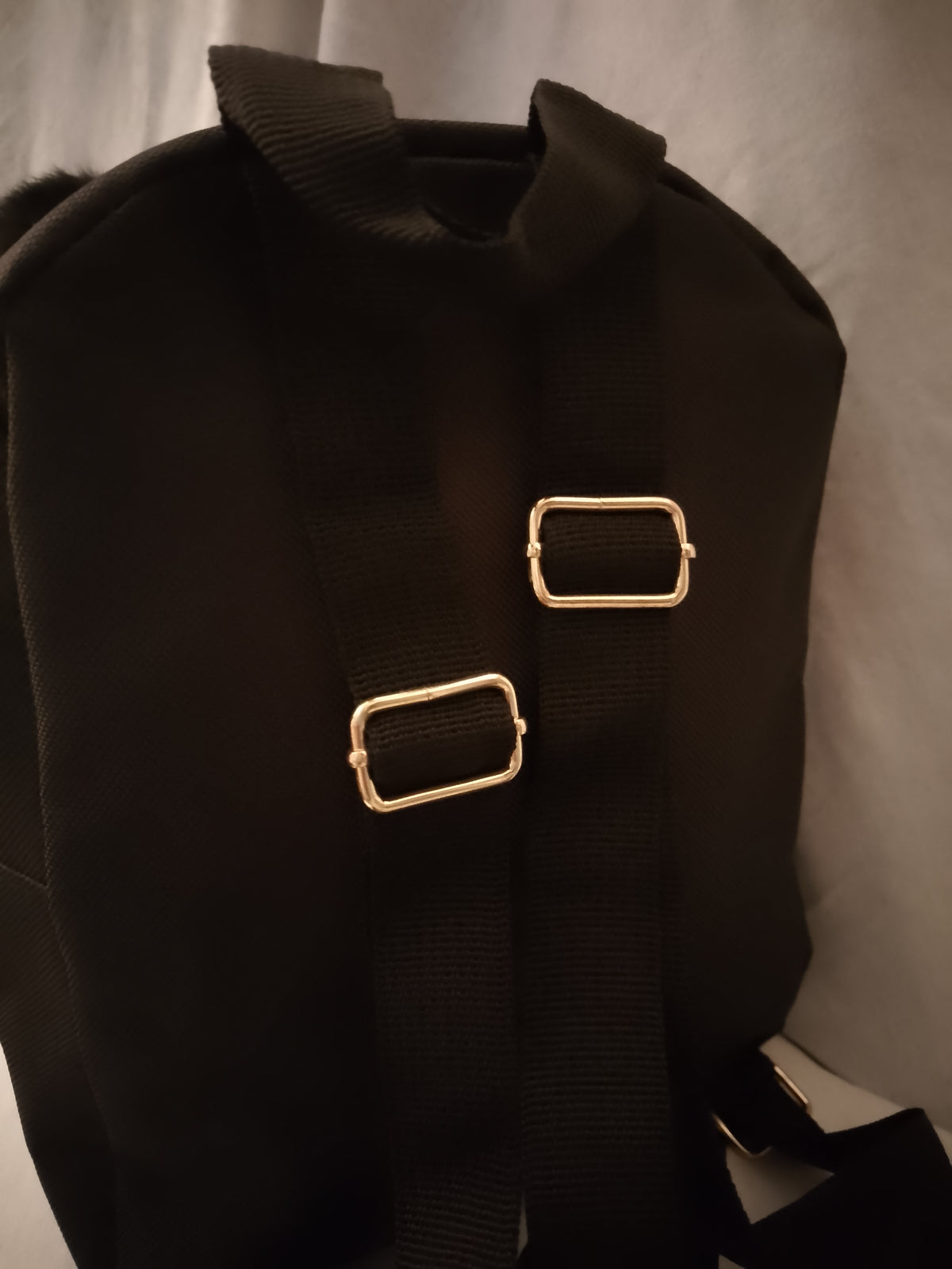 Meow Kitty Rose Gold Ears Girl's Mini Black Zip Up Pouch Backpack