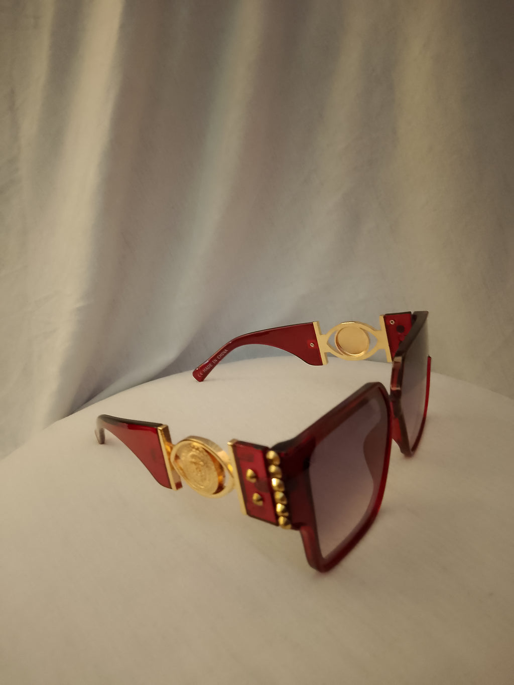 Sensational Grid Iron Men's Burgundy Frame Shades Glasses