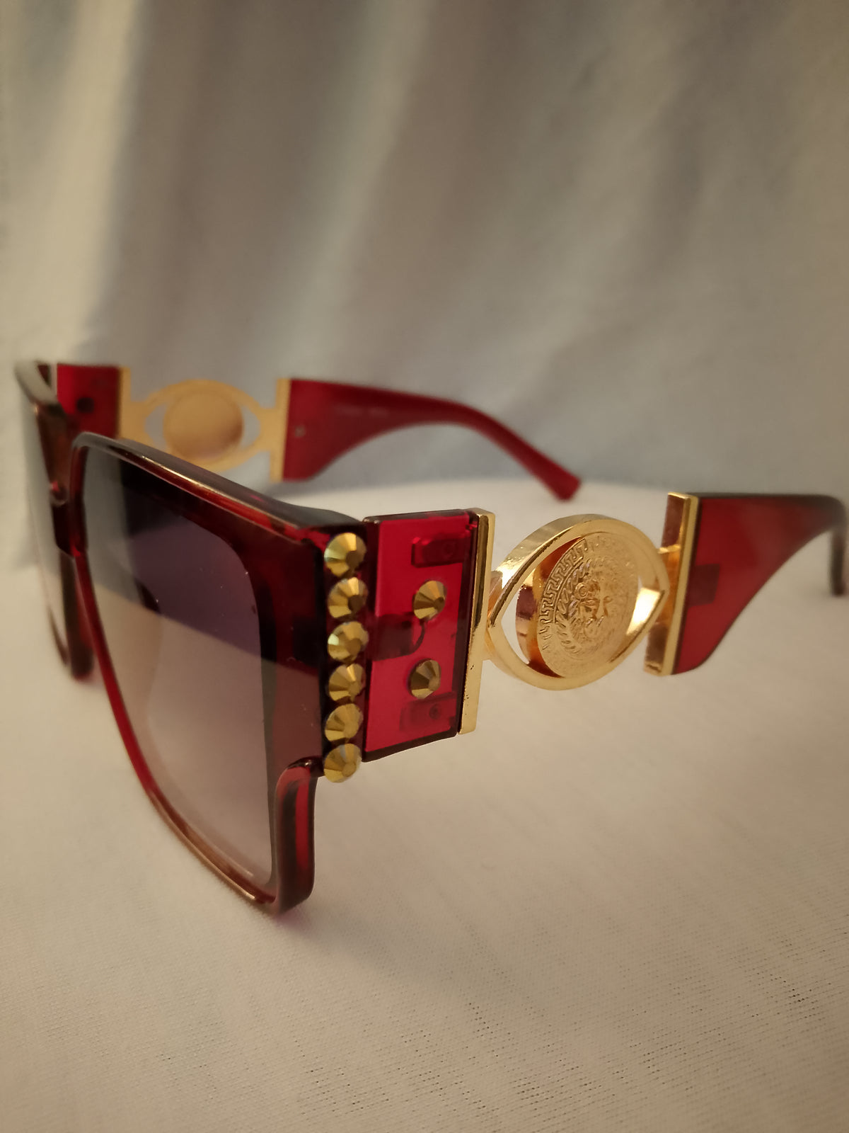 Sensational Grid Iron Men's Burgundy Frame Shades Glasses