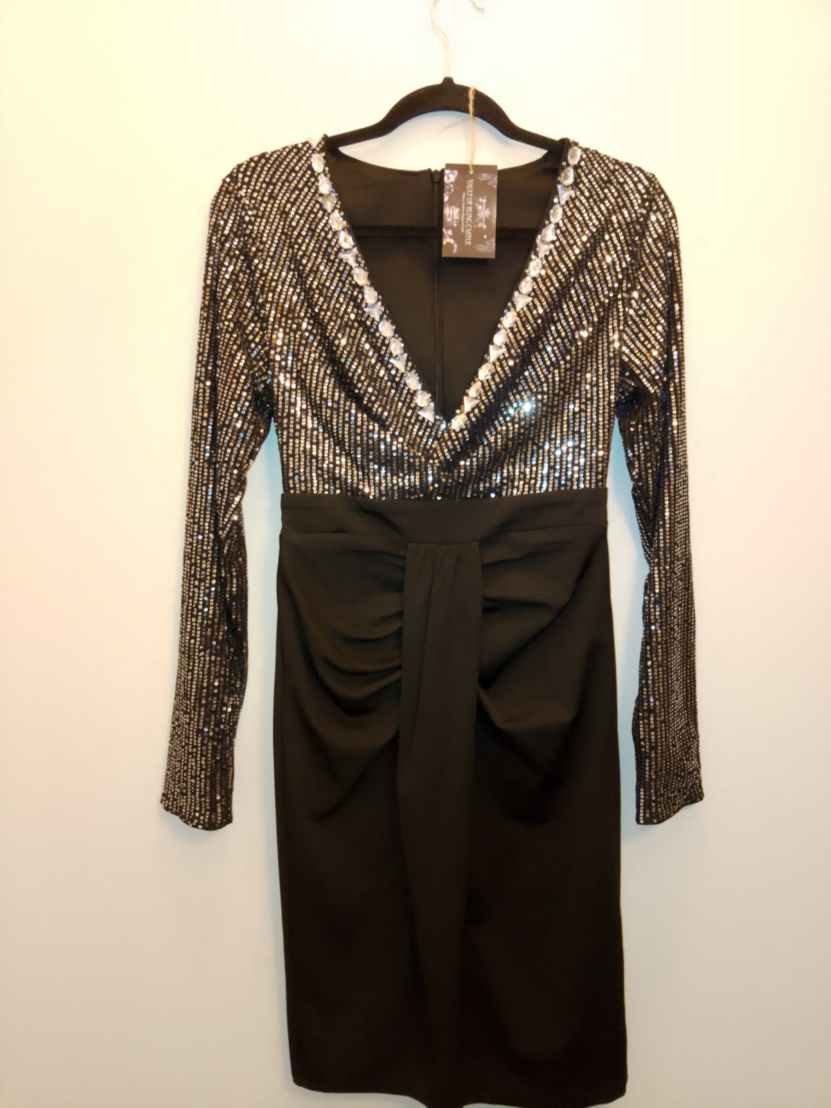 Galactic Cosmic Women's Platinum Black Cocktail Pencil Dress