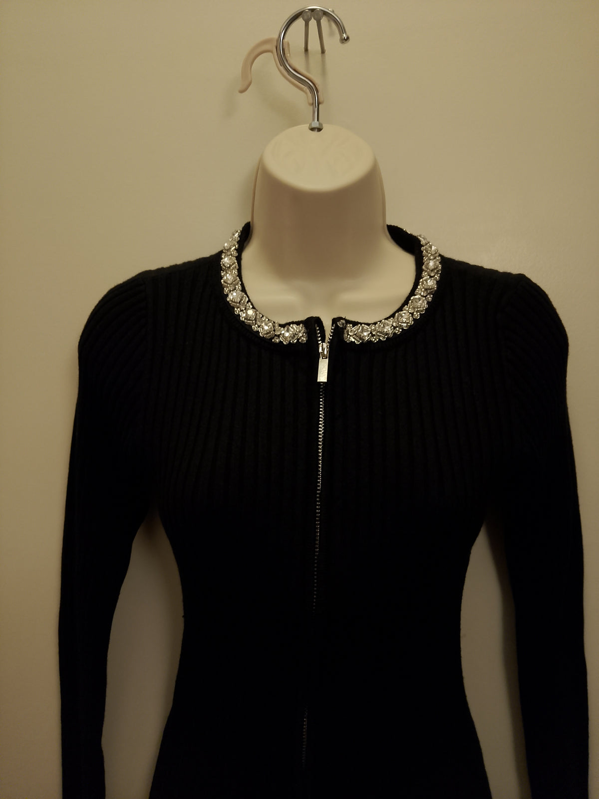 Classic Limited Edition Raven Black 2 Zippers Knit Sweater