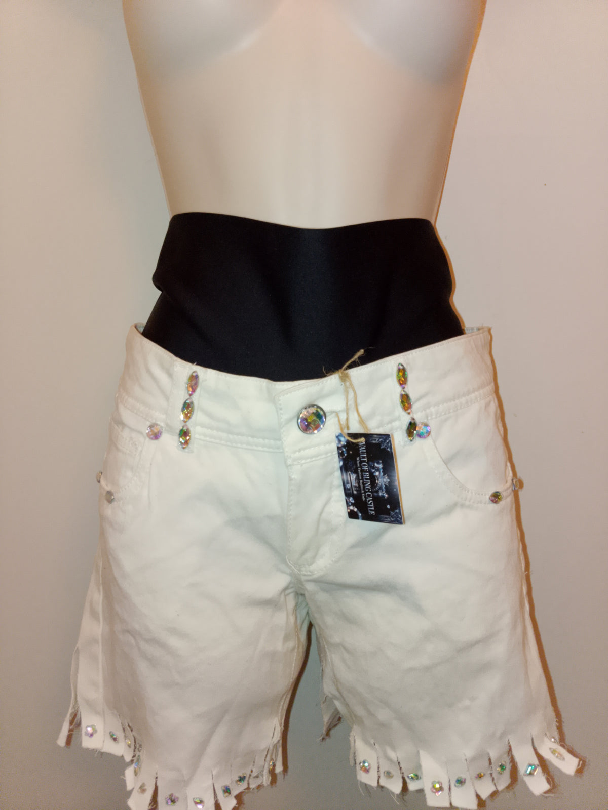 Princess & Vogue Flare Girl's Frill & Jingle Ivory Shorts